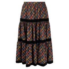 1977 Yves Saint Laurent YSL Russian Collection Geometric Petticoat Skirt