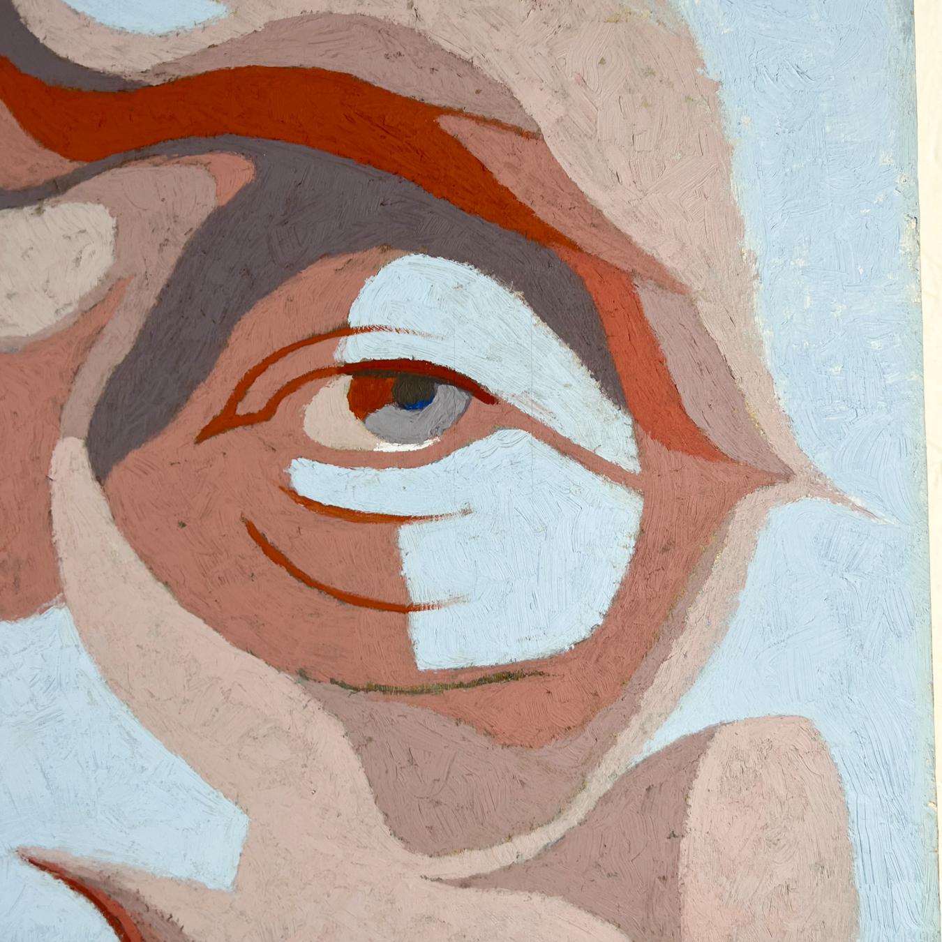 Kunstwerk Alter Mann, Ölgemälde im Hovland-Stil von Picasso, 1978 (Ende des 20. Jahrhunderts)