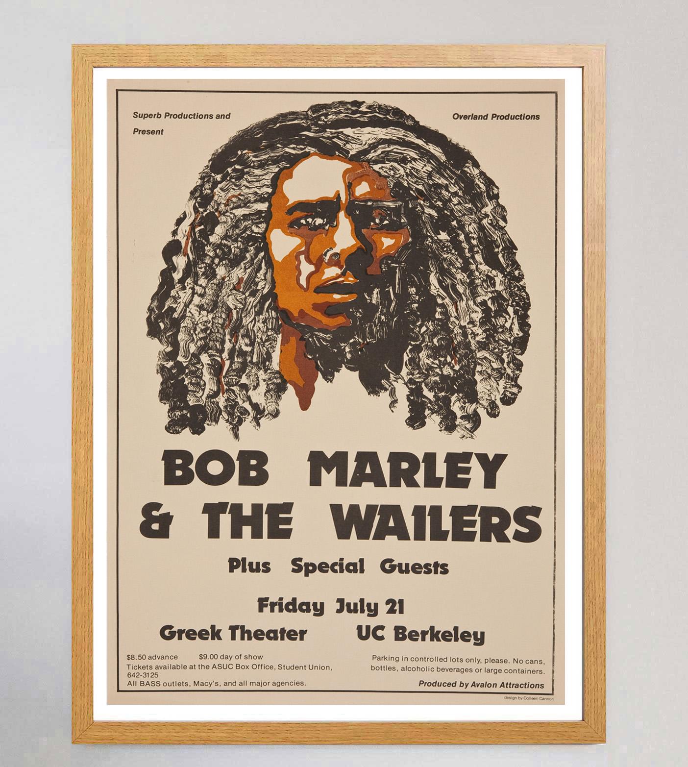 American 1978 Bob Marley & The Wailers - Greek Theatre UC Berkeley Original Poster For Sale