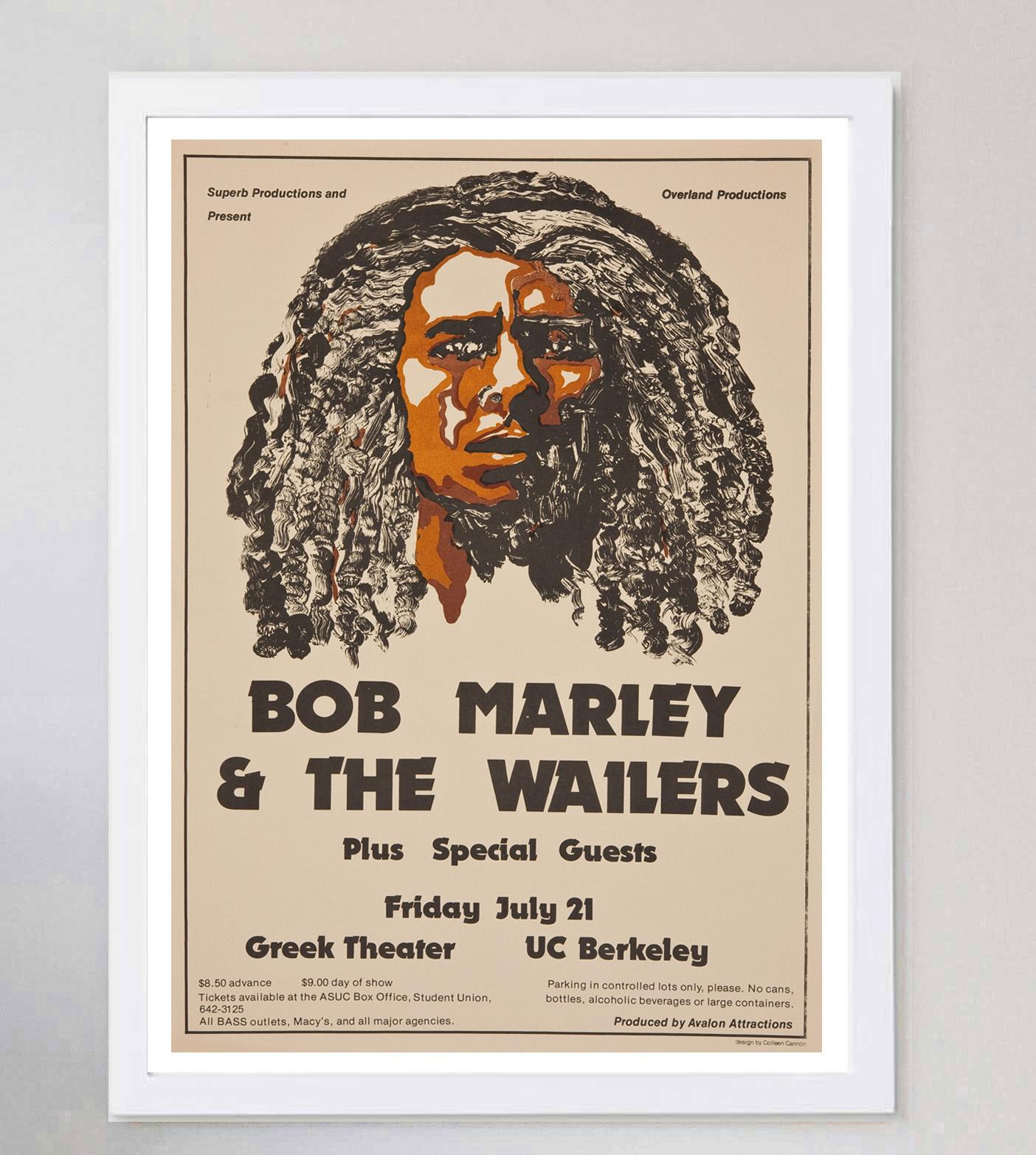 1978 Bob Marley & The Wailers - Greek Theatre UC Berkeley Original Poster In Good Condition For Sale In Winchester, GB