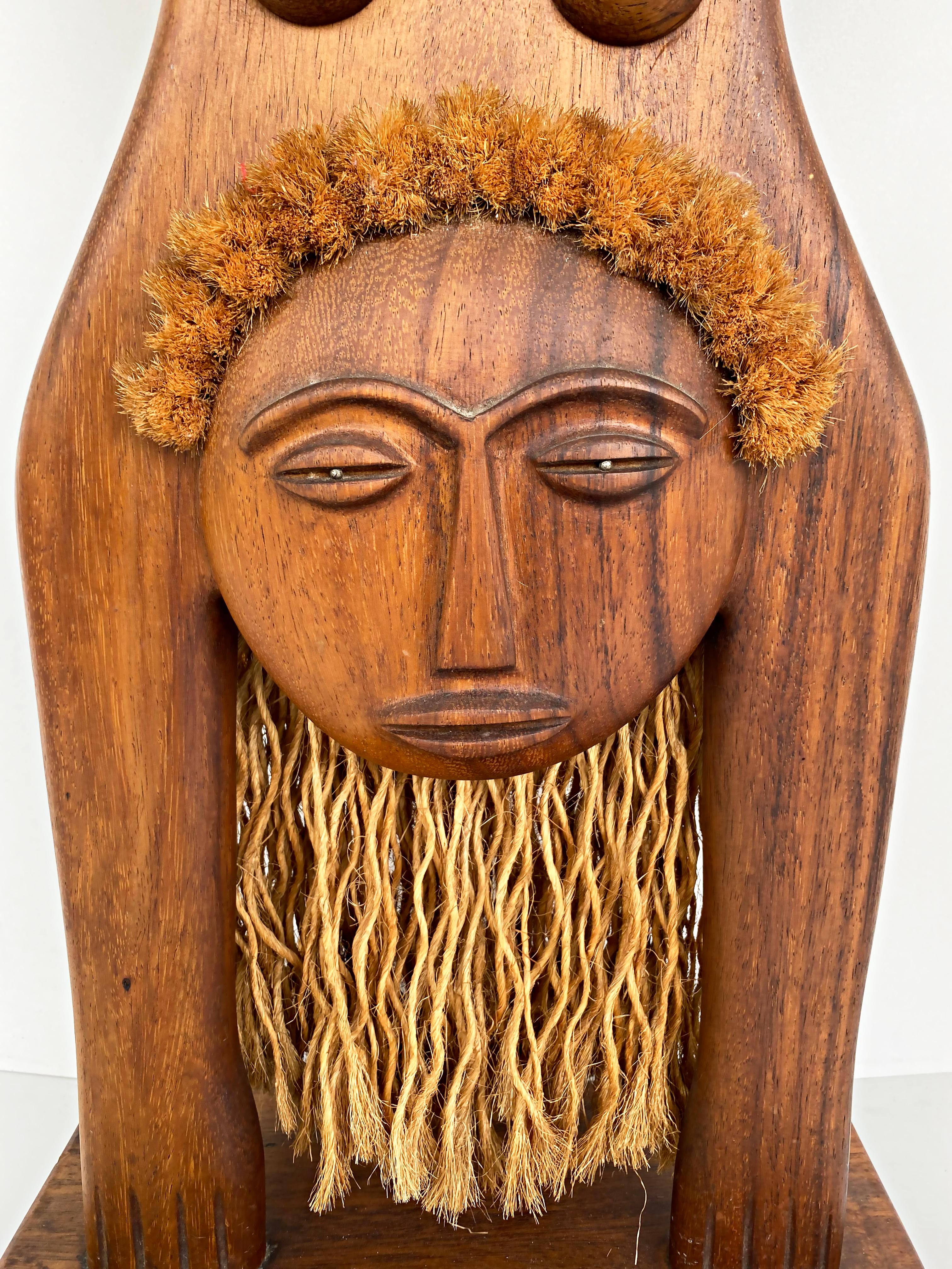 1978 carved wood fertility sculpture by Edwin Scheier, Signed 


Offered for sale is an untitled sculpture by the listed American artist Edwin Scheier (1910-2008) constructed of Guanacaste hardwood and cord. This tall, hand-carved sculpture is