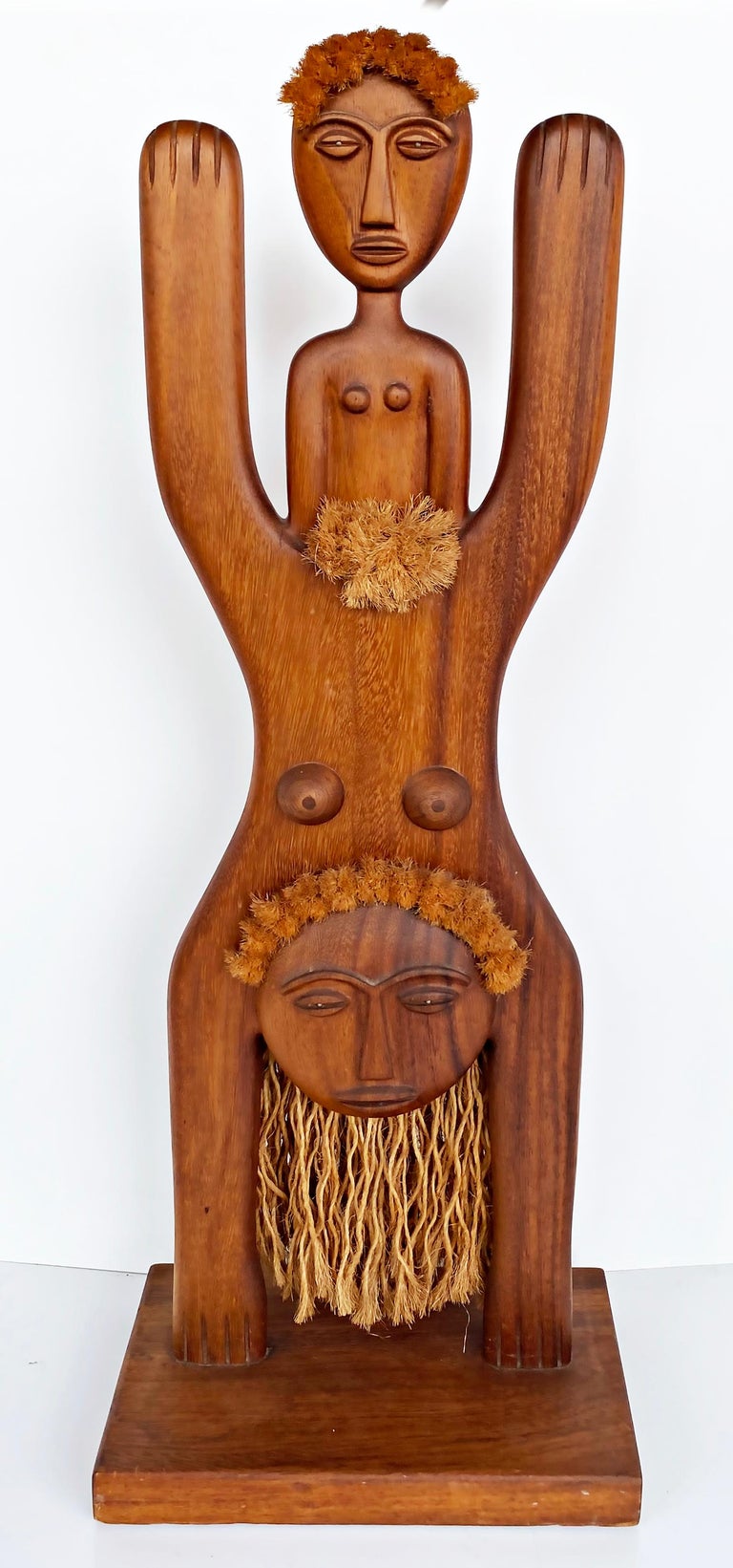 1978 Carved Wood Fertility Sculpture by Edwin Scheier, Signed For Sale ...