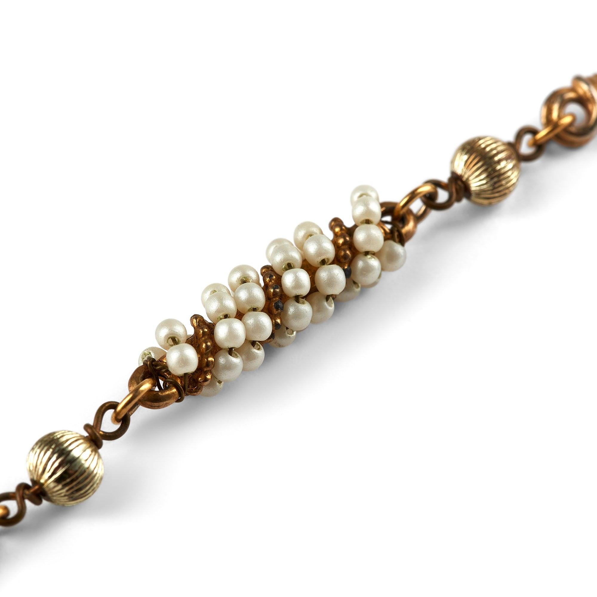Donna 1978 Chanel Haute Couture Collana documentata in oro e perle di mare in vendita