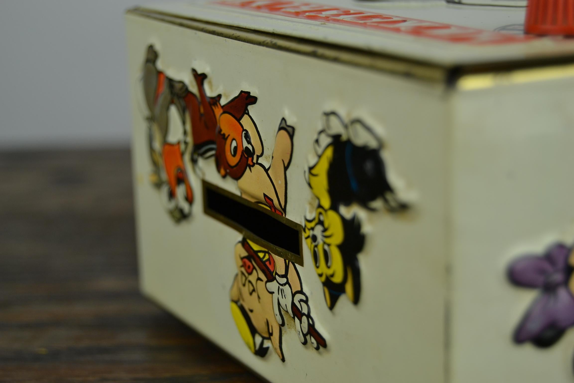 banque de pièces de monnaie en étain Disney Mickey 1978:: jouet coffre-fort bancaire 10