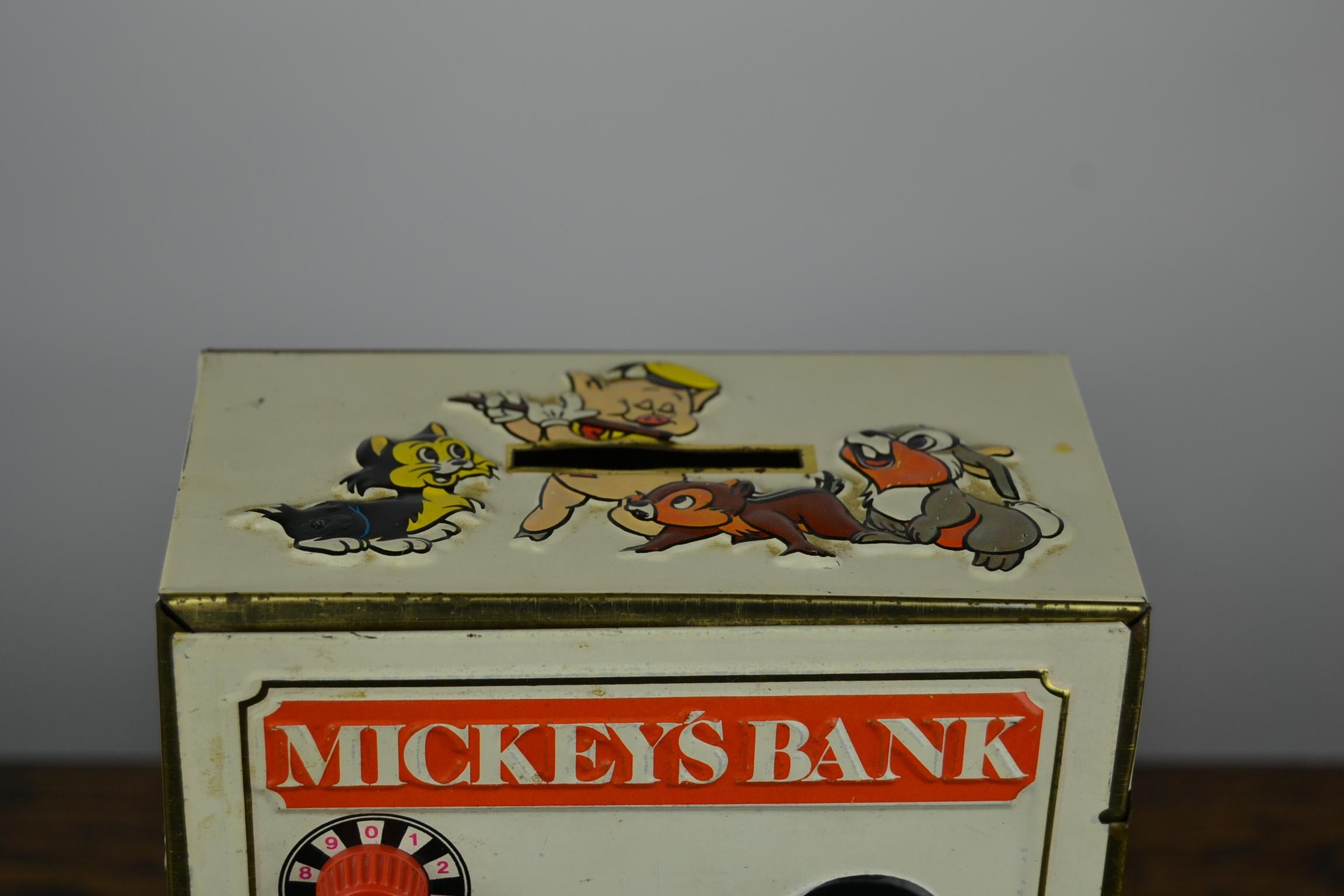 Allemand banque de pièces de monnaie en étain Disney Mickey 1978:: jouet coffre-fort bancaire