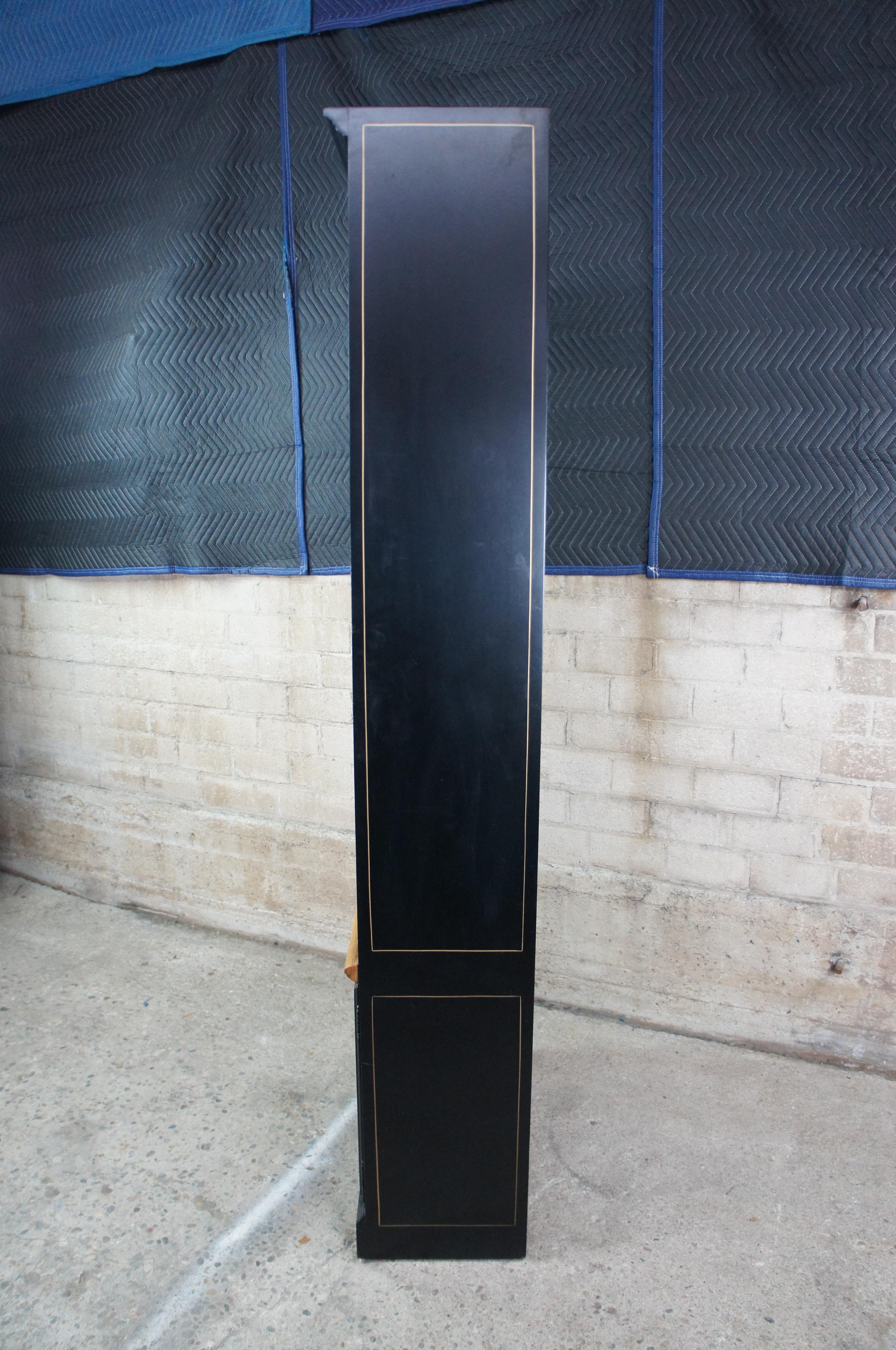 1978 Ethan Allen Chinoiserie Black Lacquer Maple Library Bookcase 14-9026 3