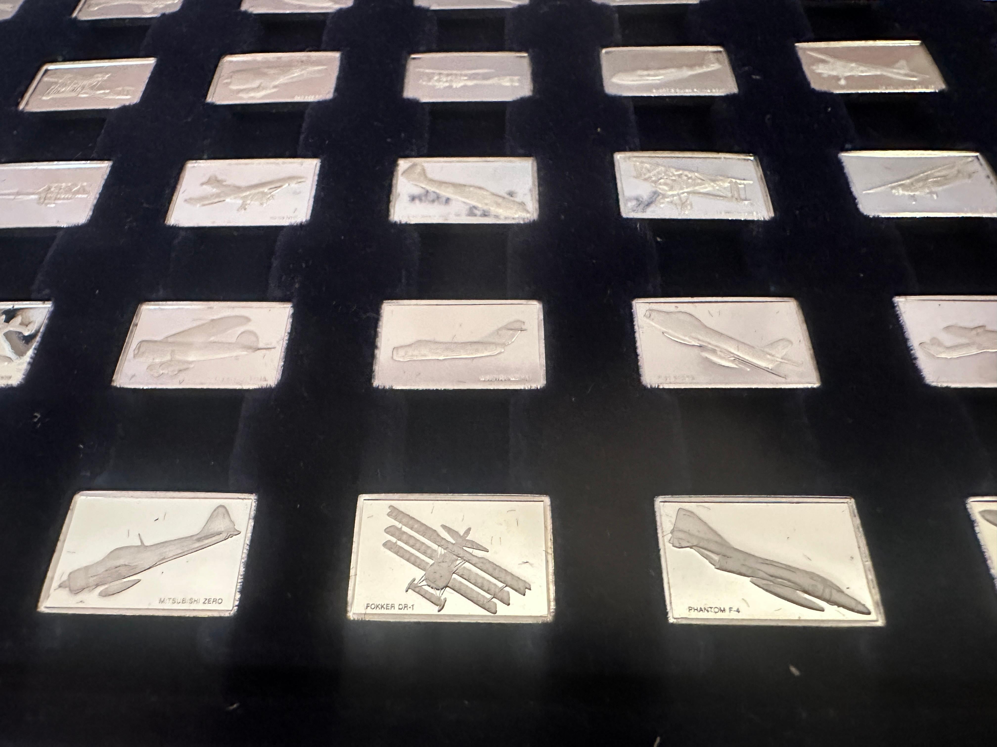 1978 Franklin Mint The Great Airplanes Stirling Silver Miniature Collection Set 2