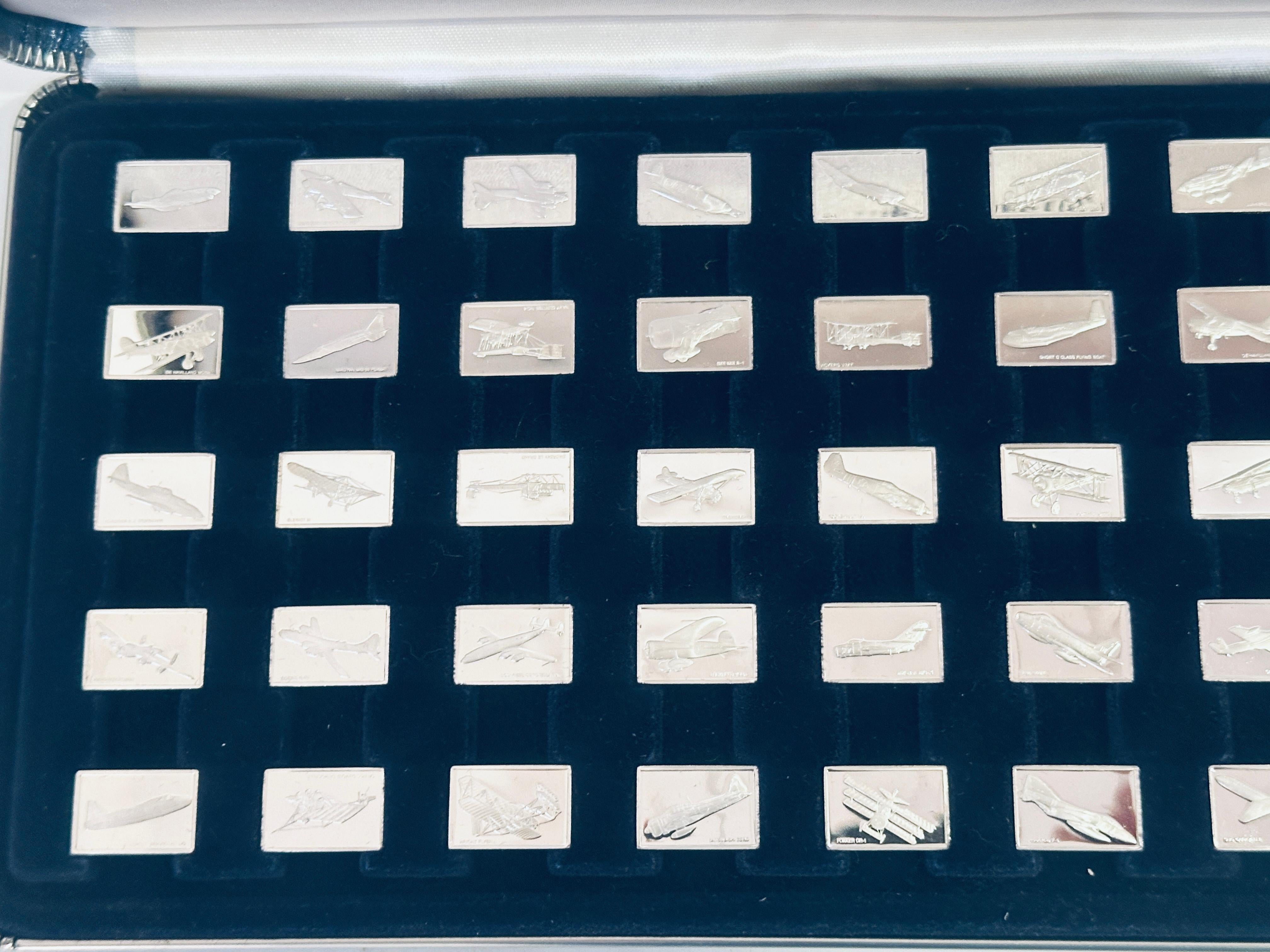 Polished 1978 Franklin Mint The Great Airplanes Stirling Silver Miniature Collection Set