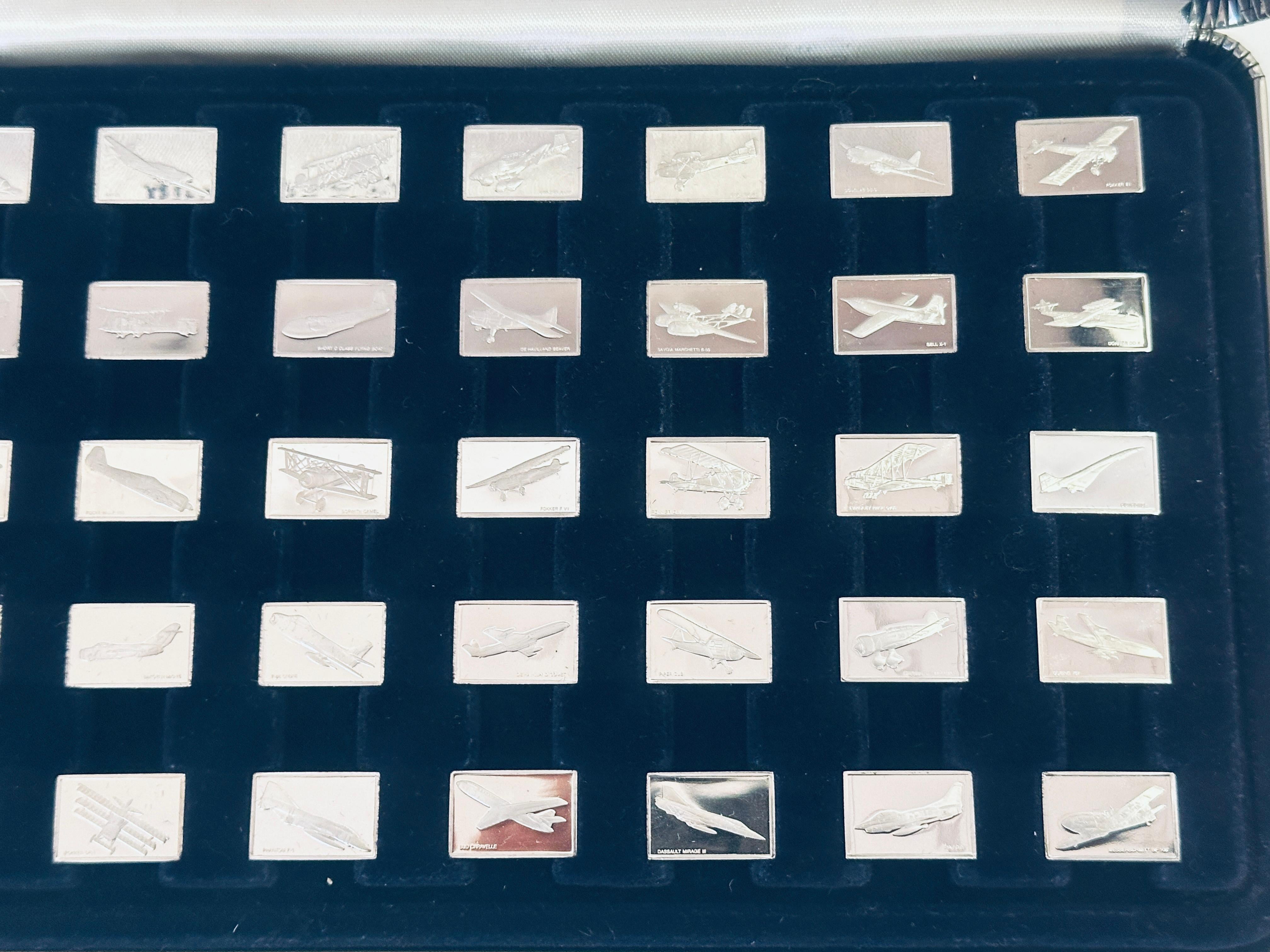 1978 Franklin Mint The Great Airplanes Stirling Silver Miniature Collection Set In Good Condition In London, GB