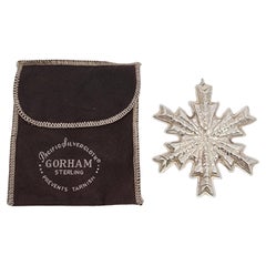 Vintage 1978 Gorham Sterling Silver Snowflake Ornament with Pouch #15647