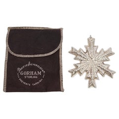 Ornement de flocons de neige en argent sterling Gorham avec pochette n° 15647, 1978