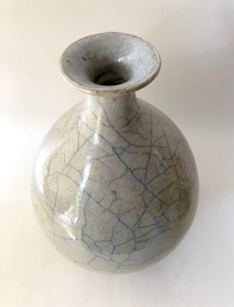 Large Scale Grey Crackle Glaze California Studio Pottery Vase at 1stDibs