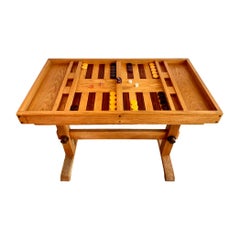 Vintage 1978 Handmade Folk Art Backgammon Table