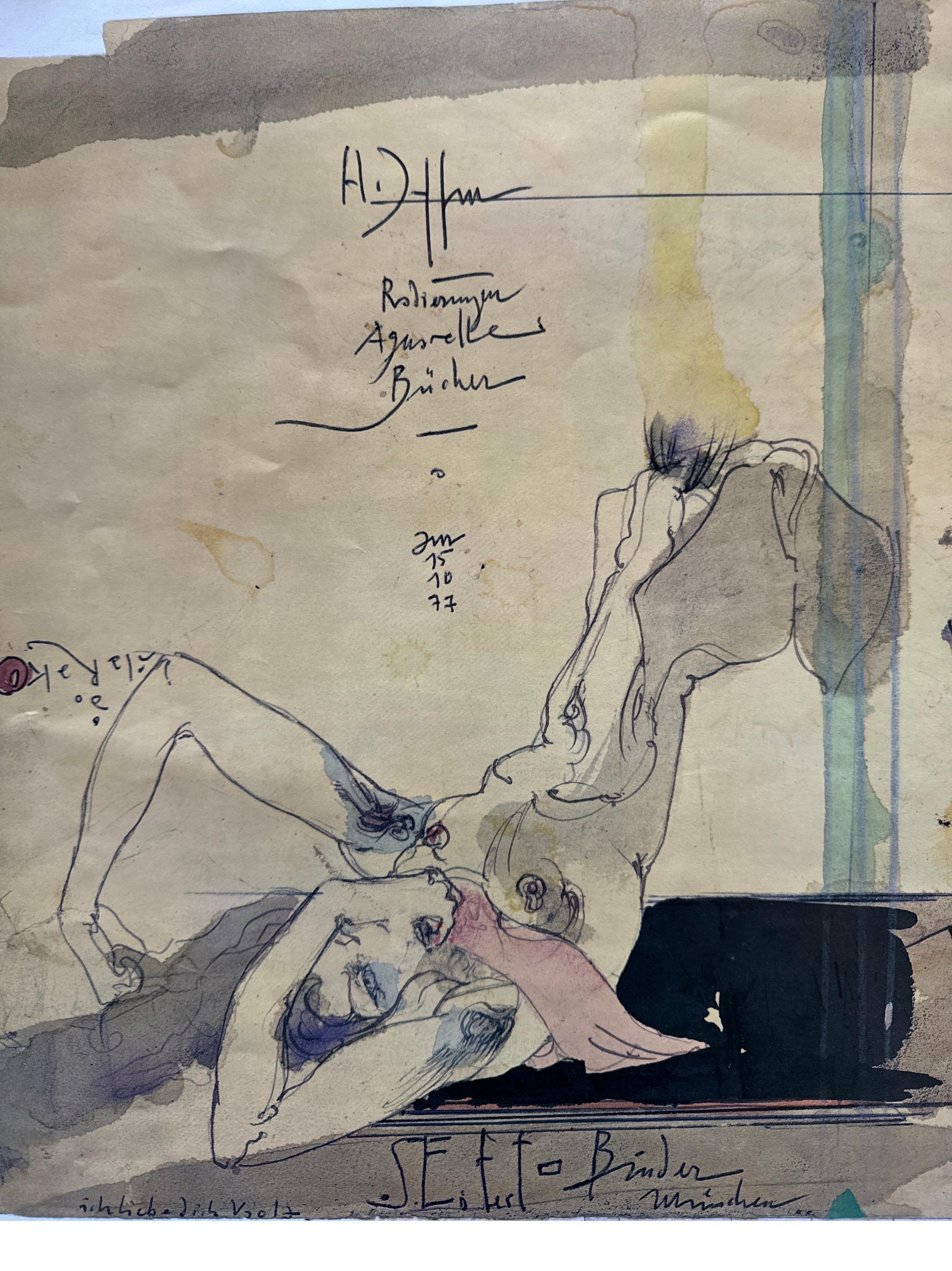 Squisita stampa da esposizione o poster di Horst Janssen del 1978 - 