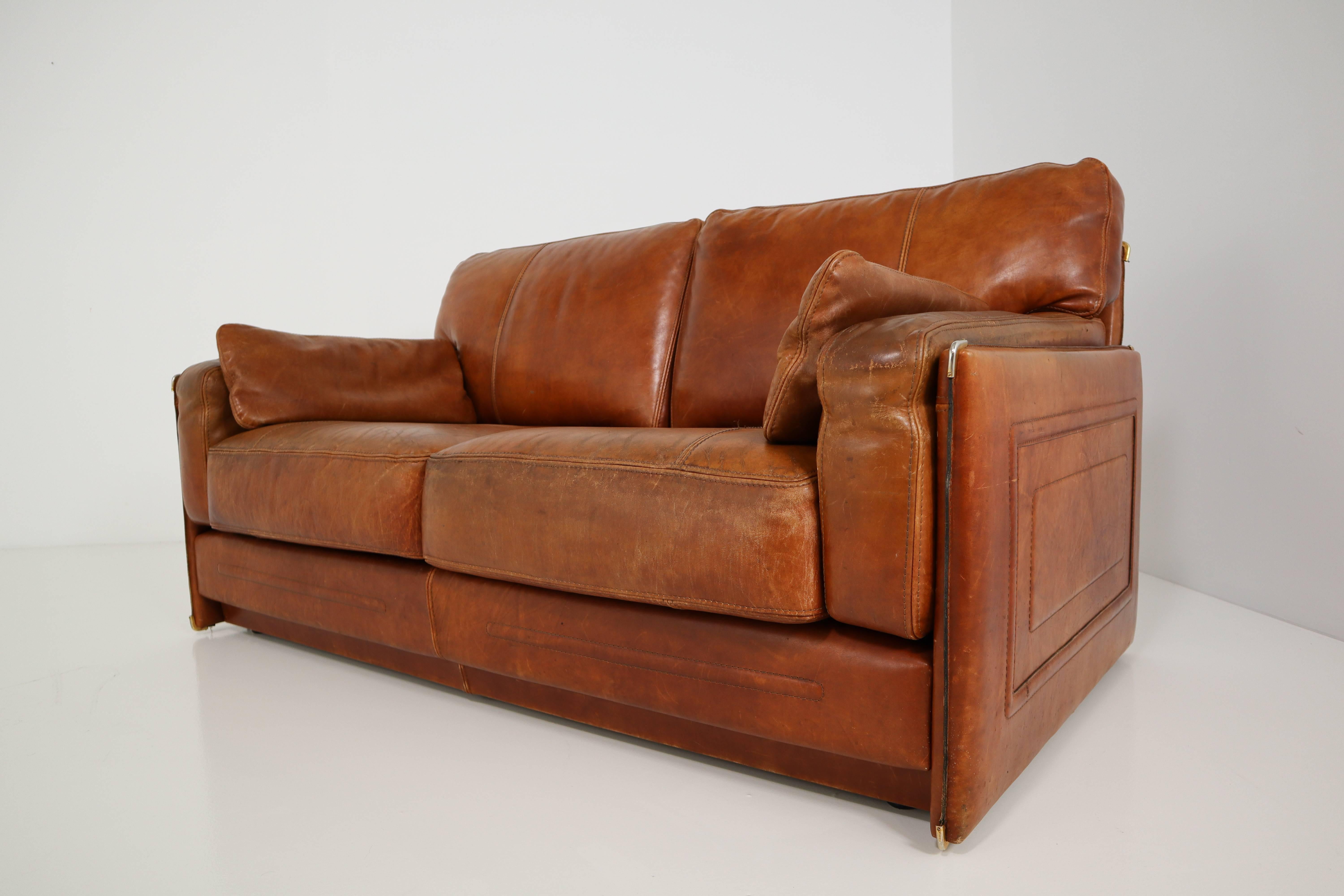 vintage leather sofa second hand