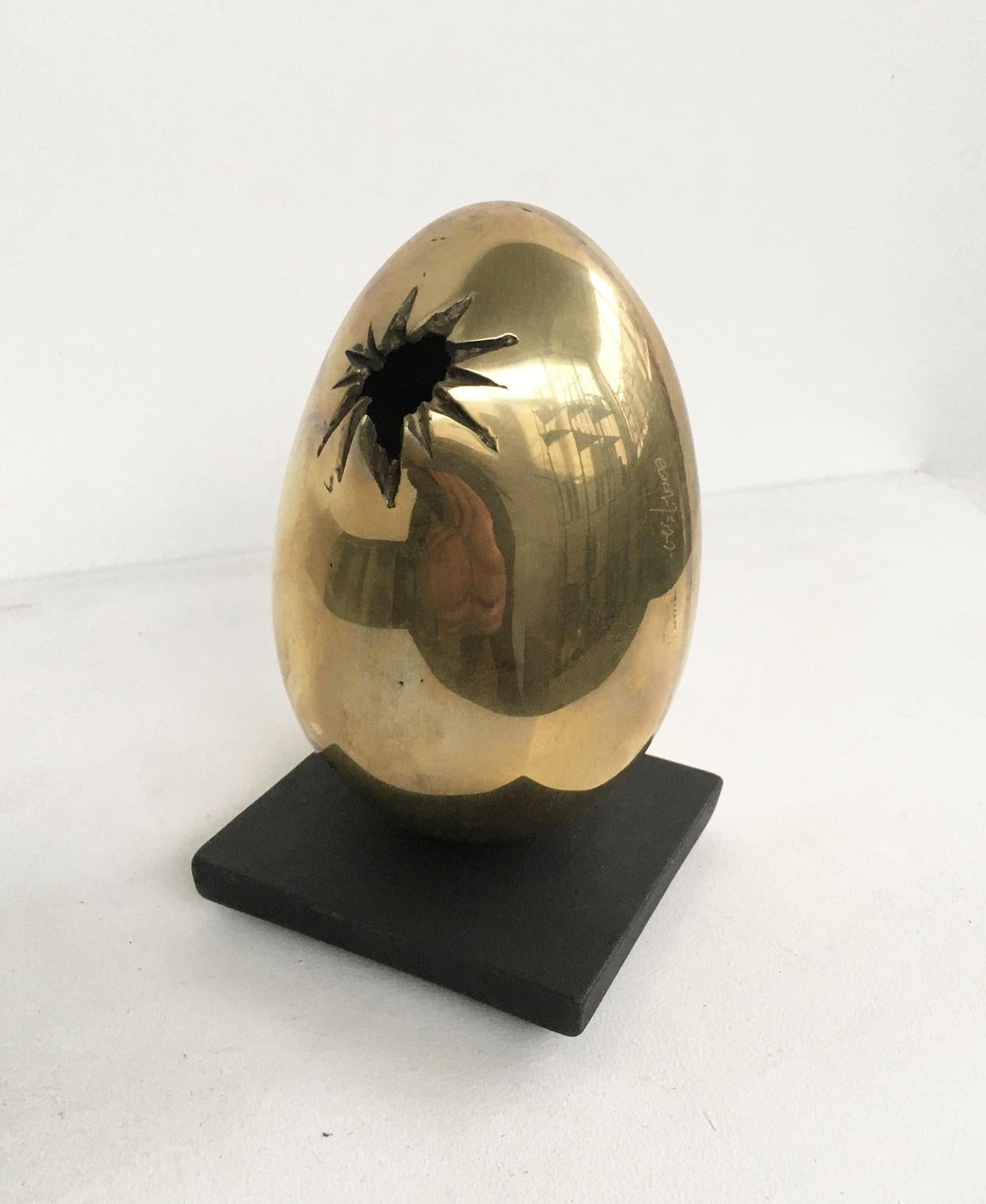 1978 Italy Bronze Abstract Sculpture by Fanna Roncoroni Forma Ovale Oval Shape For Sale 2