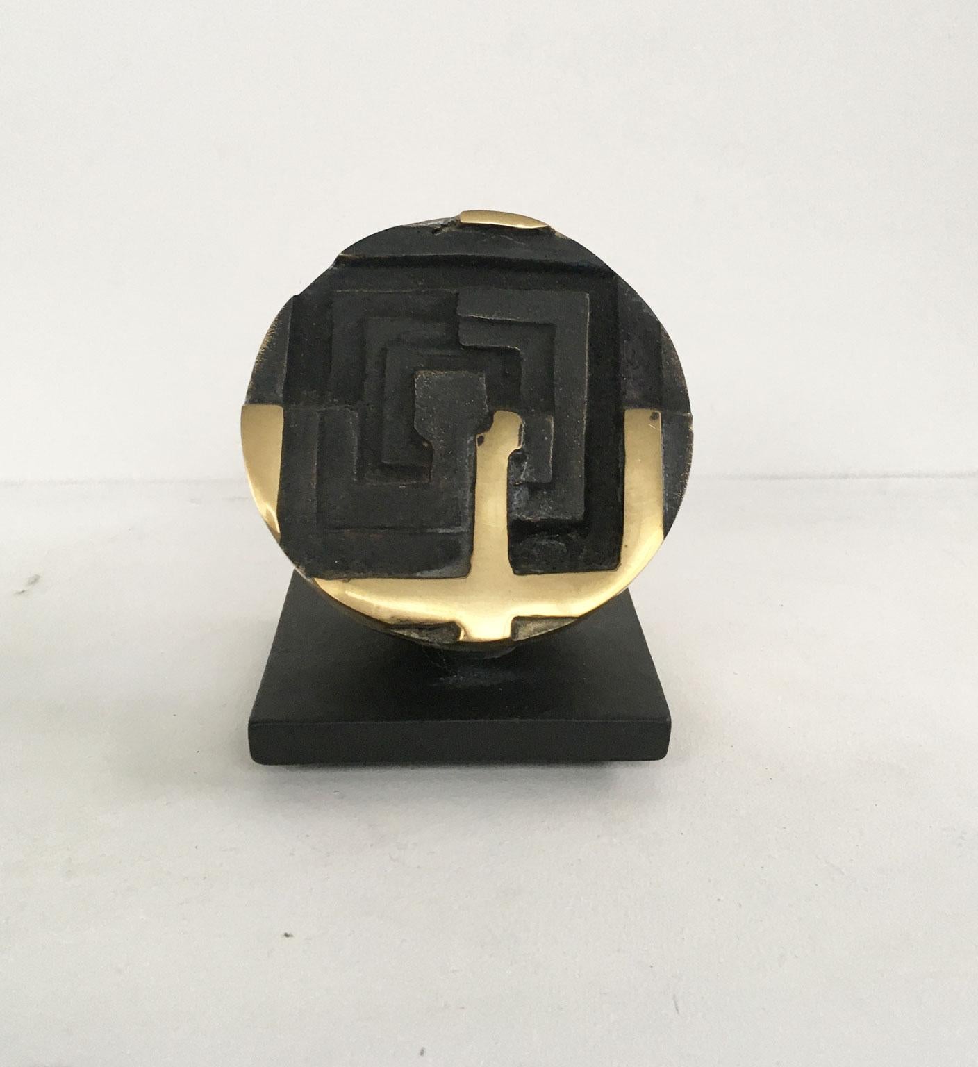 1978 Italy Bronze Abstract Sculpture by Fanna Roncoroni Labirinto Labyrinth For Sale 4