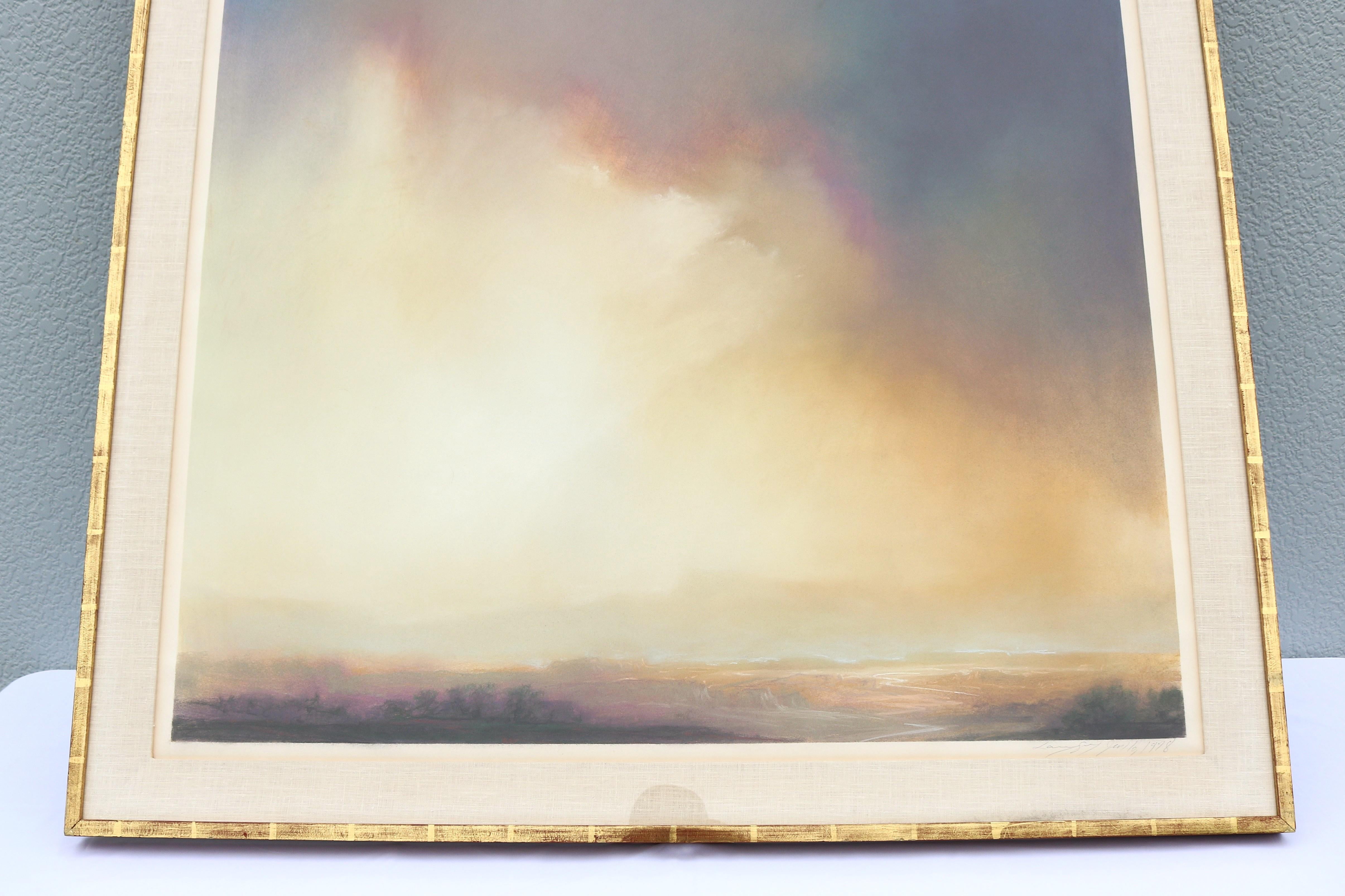 1978 Larry Gray Paisaje atmosférico original Pintura al pastel Única en su género en venta 2