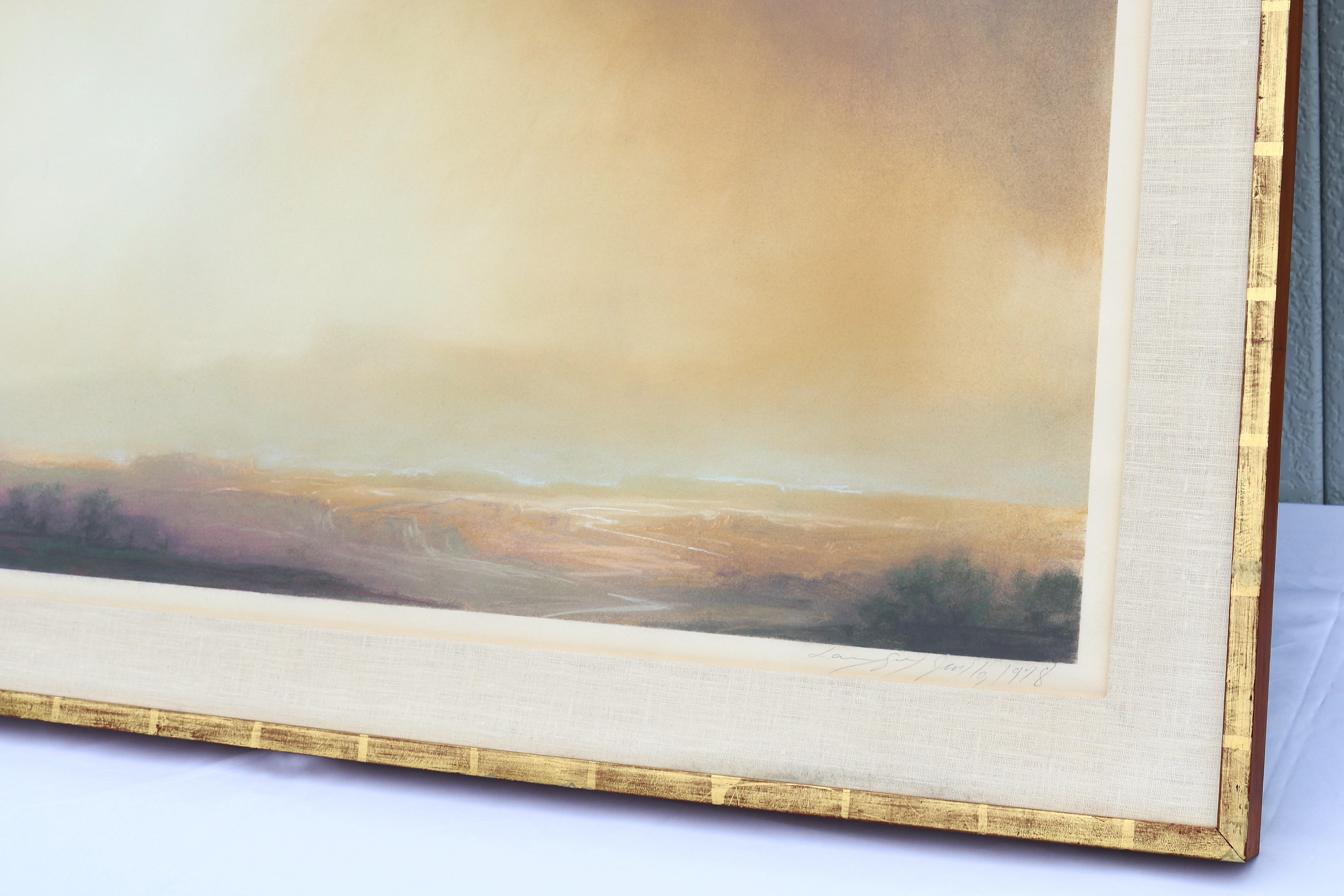 1978 Larry Gray Paisaje atmosférico original Pintura al pastel Única en su género en venta 3