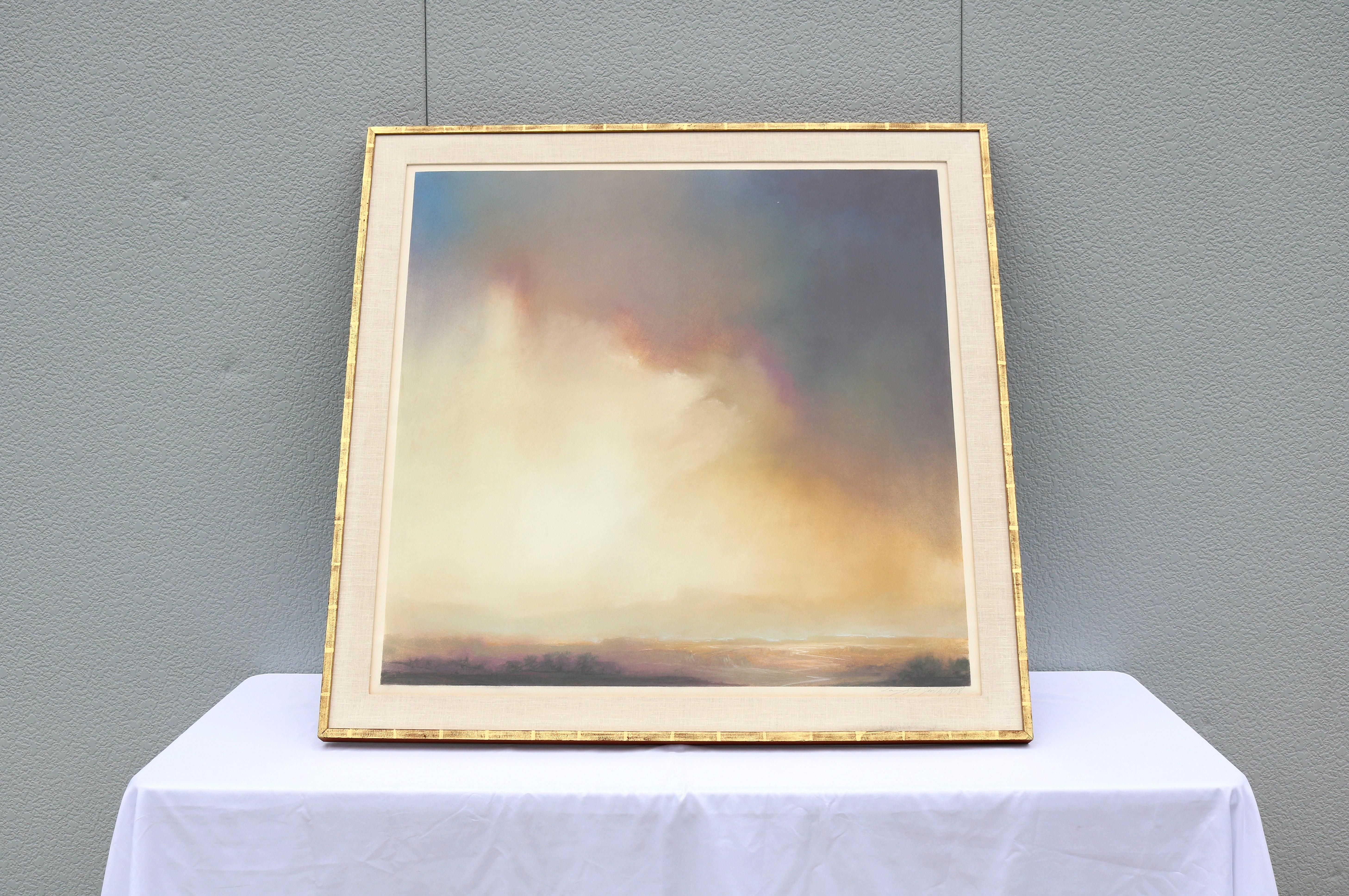 1978 Larry Gray Paisaje atmosférico original Pintura al pastel Única en su género Estadounidense en venta