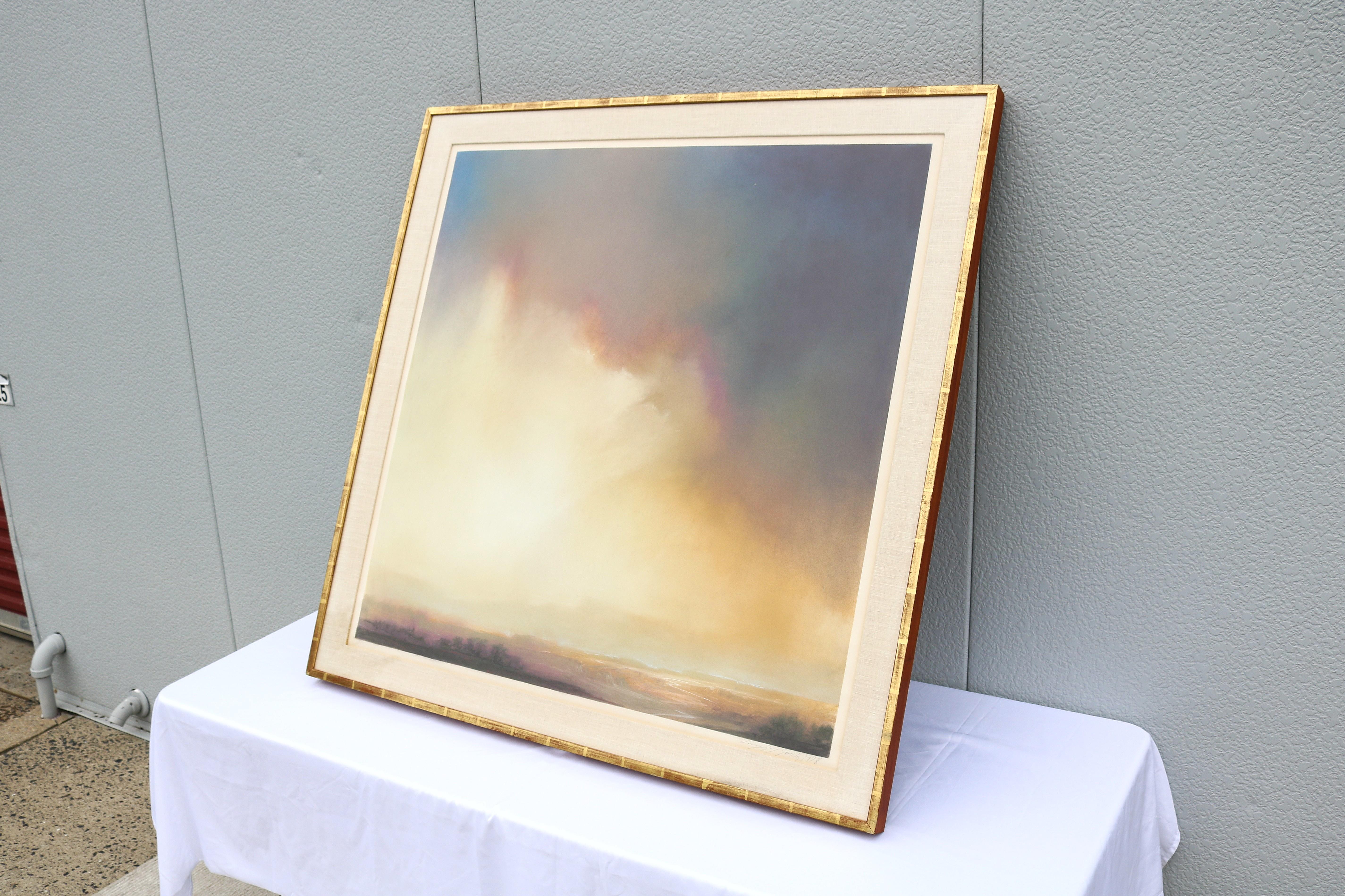 1978 Larry Gray Paisaje atmosférico original Pintura al pastel Única en su género en Bueno estado para la venta en Secaucus, NJ