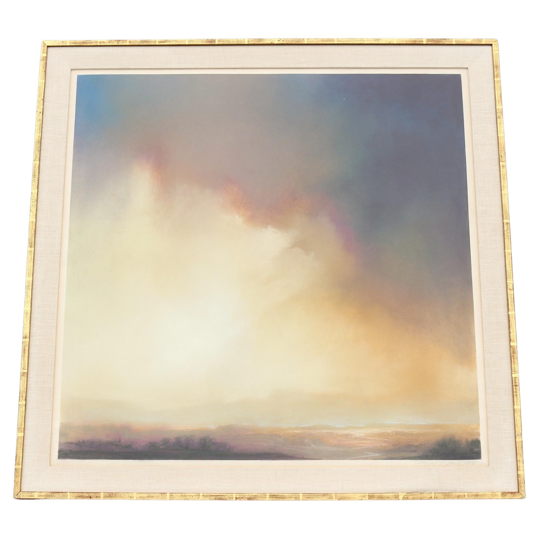 1978 Larry Gray Paisaje atmosférico original Pintura al pastel Única en su género en venta