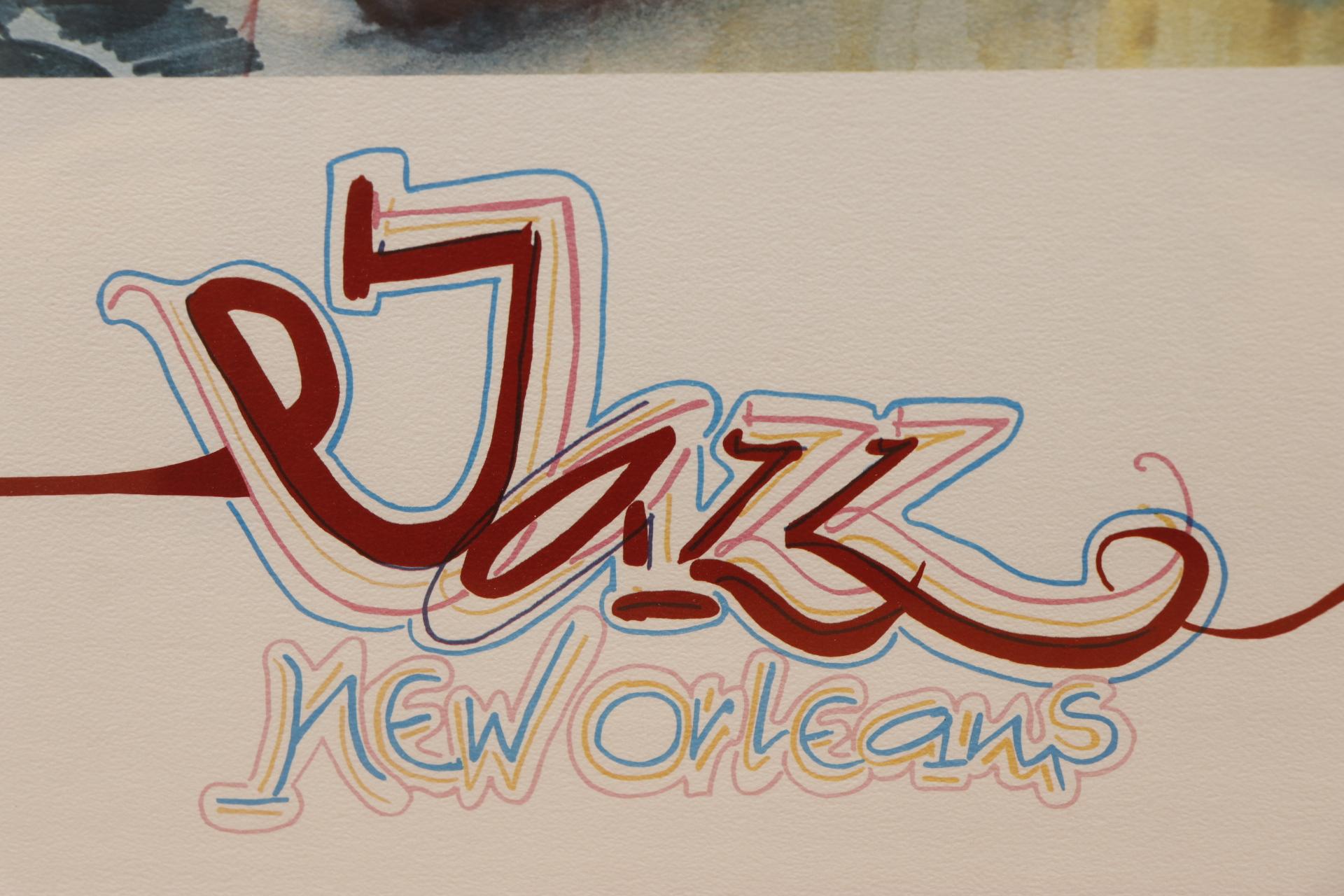 American 1978 Leo Meiersdorff “Jazz New Orleans” Framed Poster