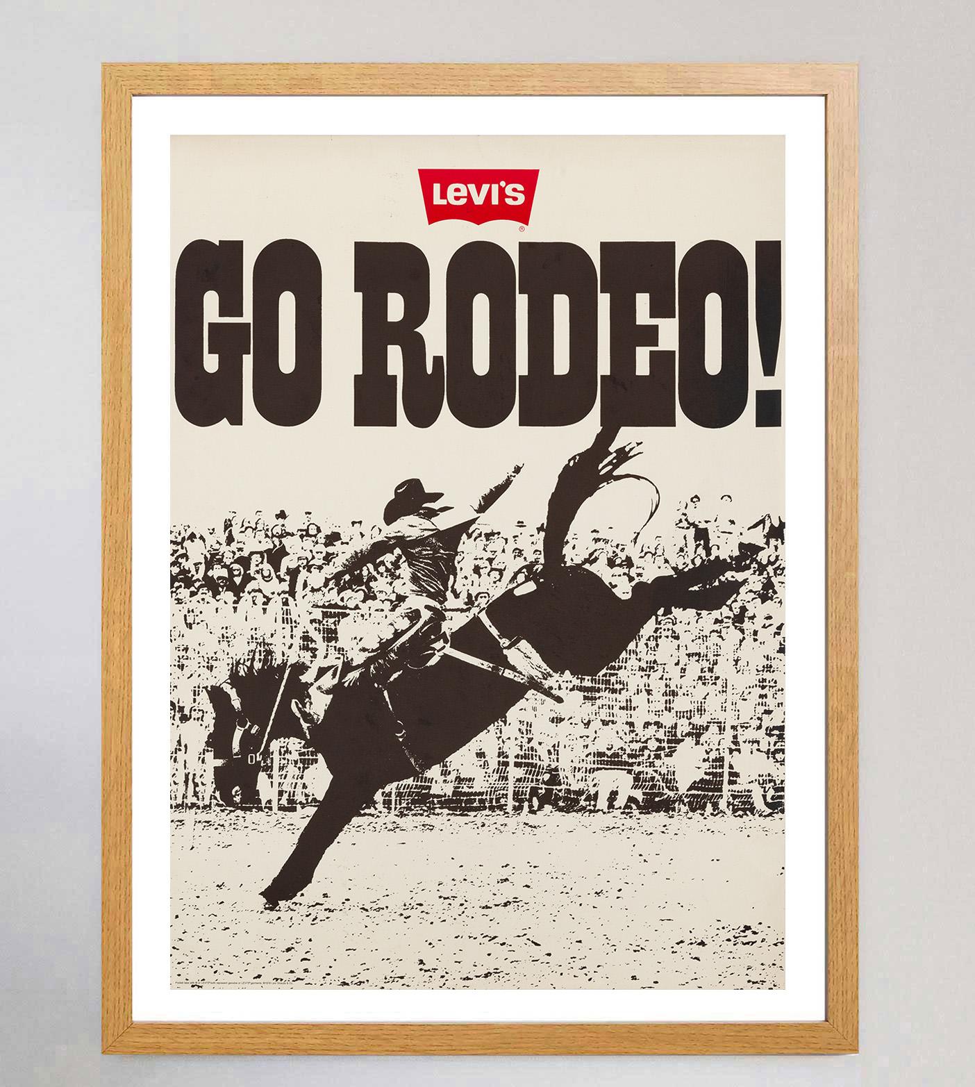 American 1978 Levi's - Go Rodeo! Original Vintage Poster For Sale