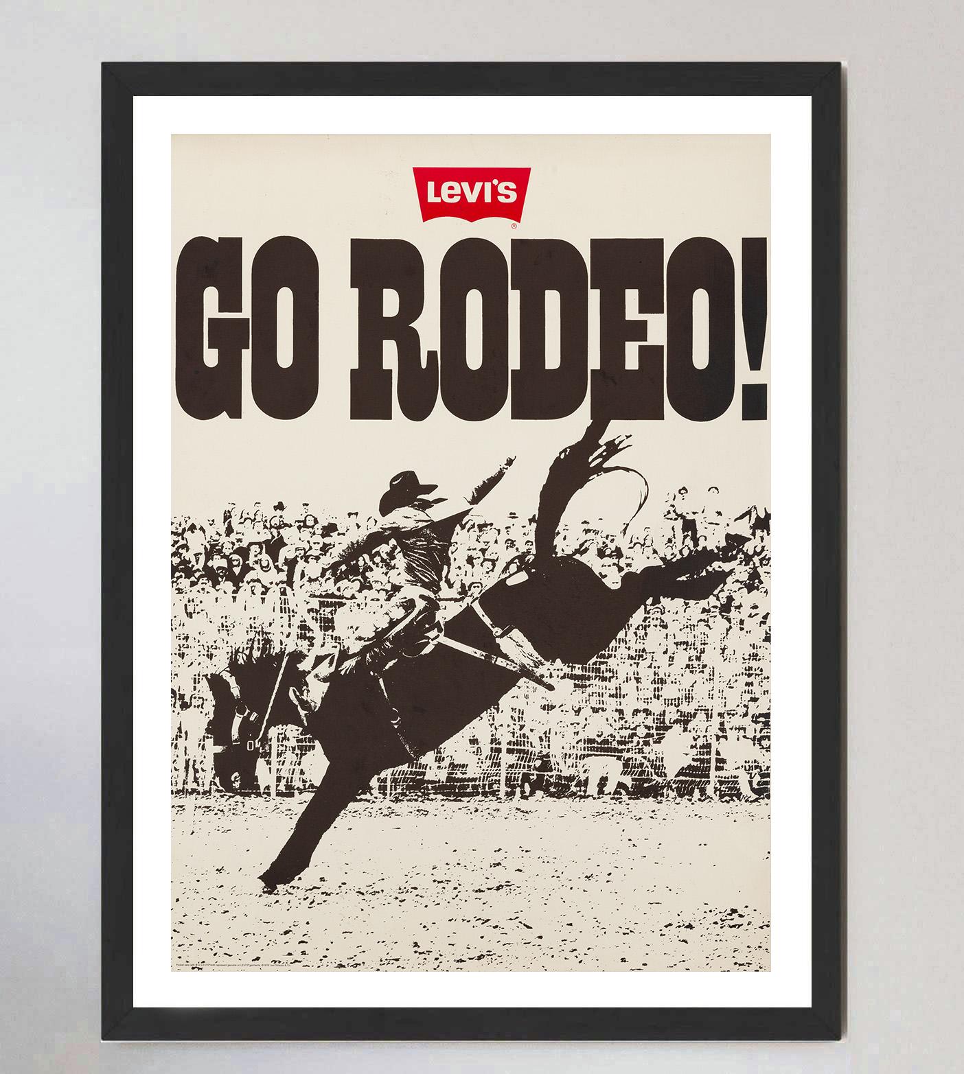 Late 20th Century 1978 Levi's - Go Rodeo! Original Vintage Poster For Sale