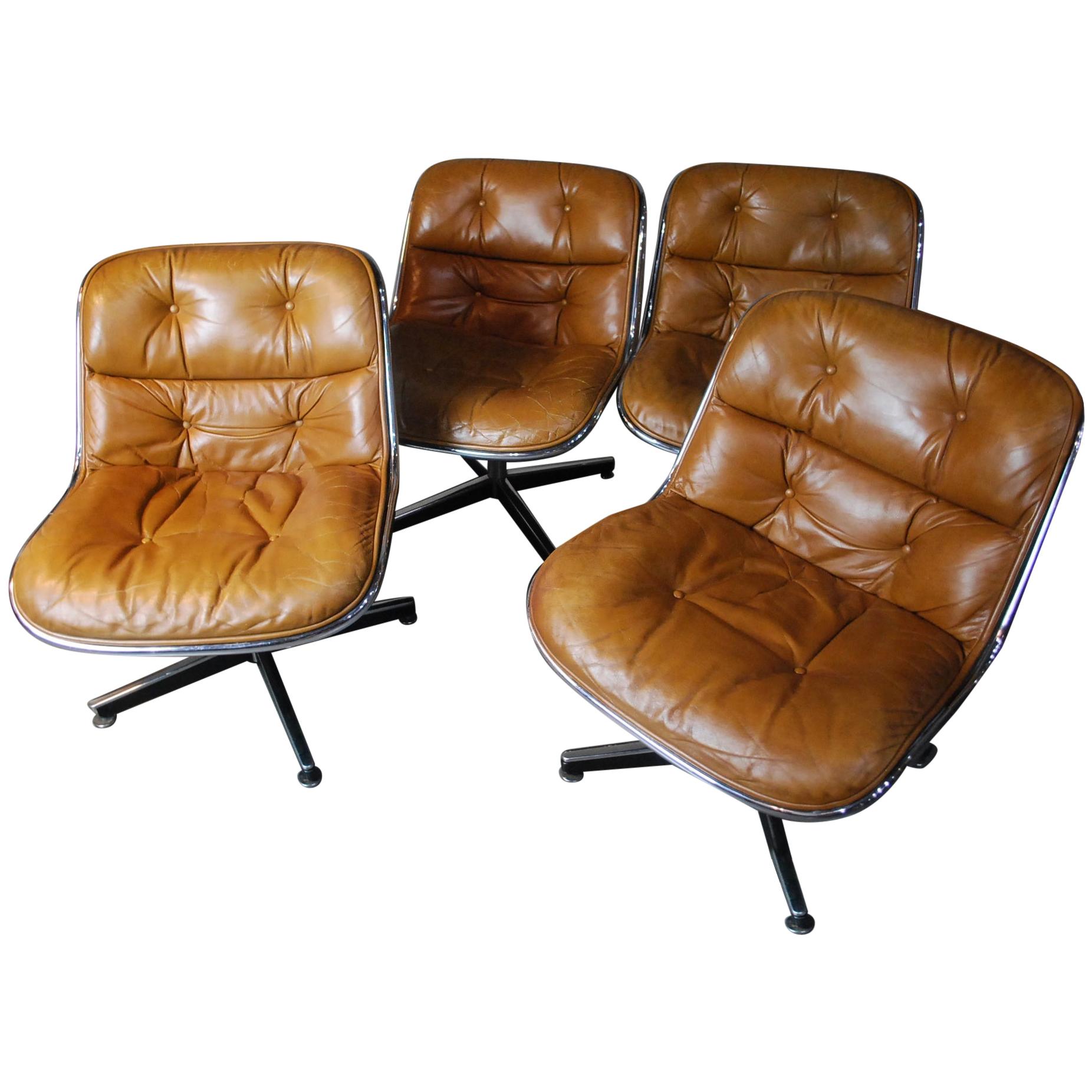 1978 Mid-Century Modern Armless Executive Chairs by Charles Pollock for Knoll