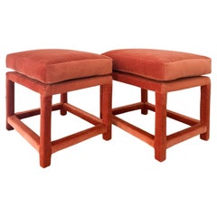 Vintage 1978 Milo Baughman for Thayer Coggin Ottomans, a Pair