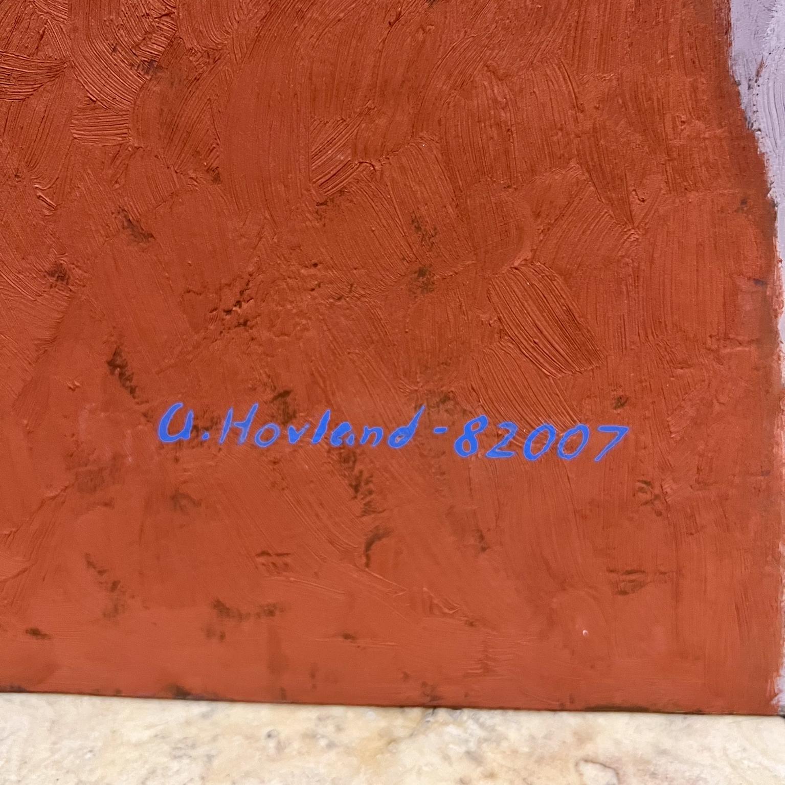Plywood 1978 Modern Fauvist Portrait Old Man Artist Hovland For Sale