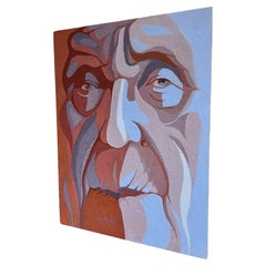1978 Modern Fauvist Portrait Old Man Artist Hovland