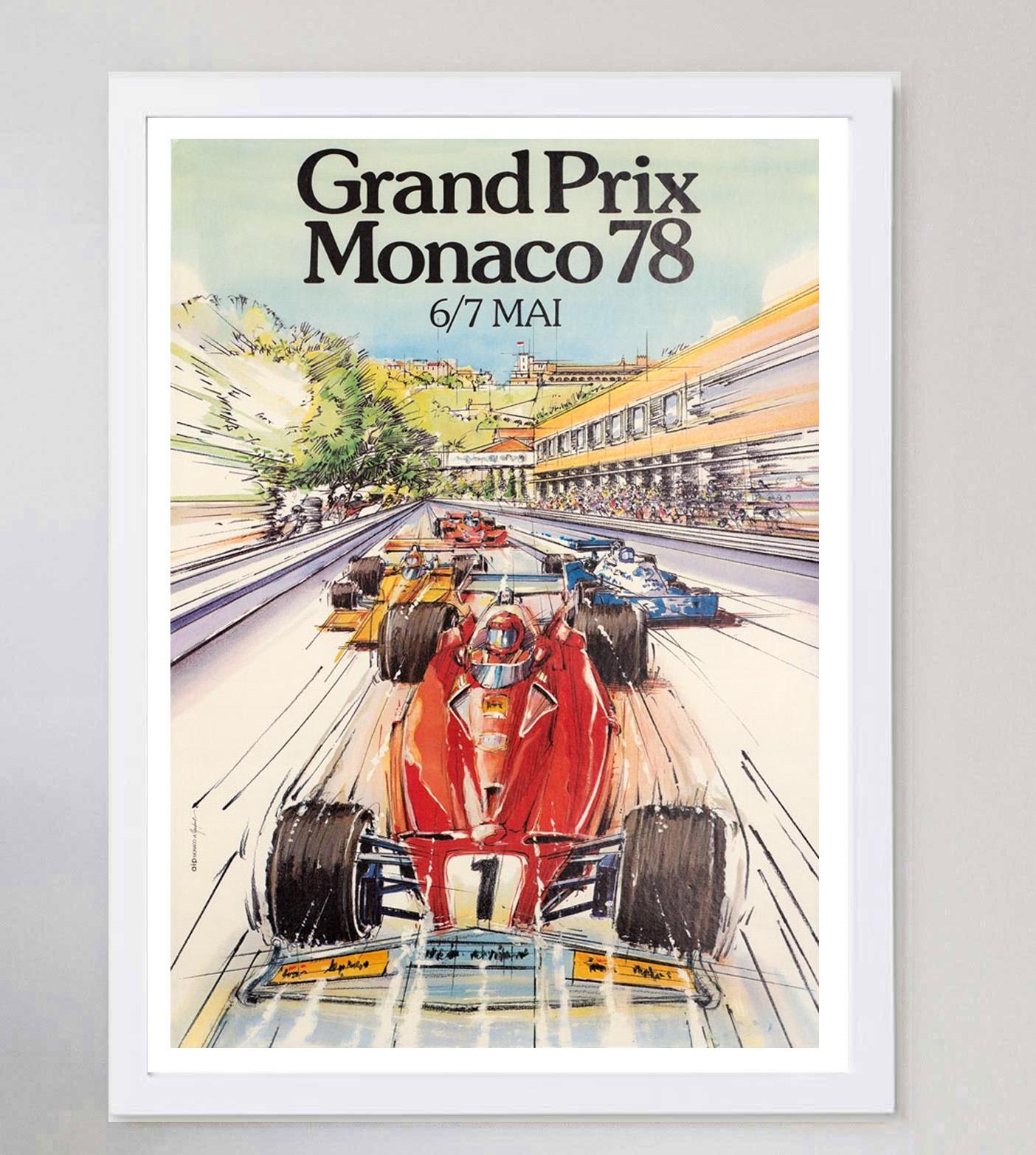 Original-Vintage-Poster, Monaco Grand Prix, 1978 im Zustand „Gut“ im Angebot in Winchester, GB