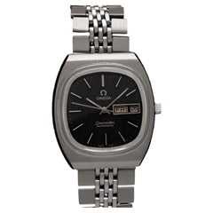 Montre Omega Seamaster Vintage pour homme de 1978, à bracelet, automatique, avec affichage du jour et de la date, cadran noir