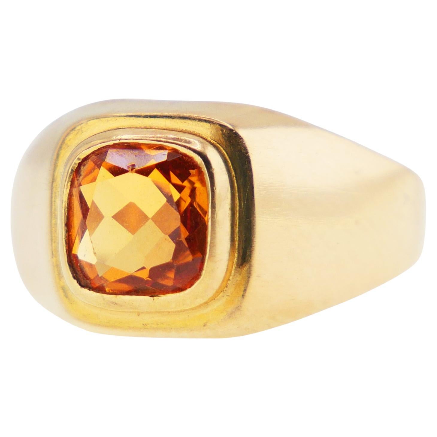 1978 Swedish Ring 2ct. Orange Sapphire solid 18K Gold ØUS7 / 2.75 gr