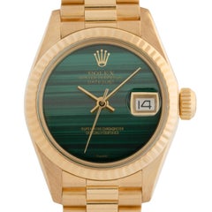1978 Rolex Datejust 18 Karat Yellow Gold and Rare Malachite Dial Model 6917