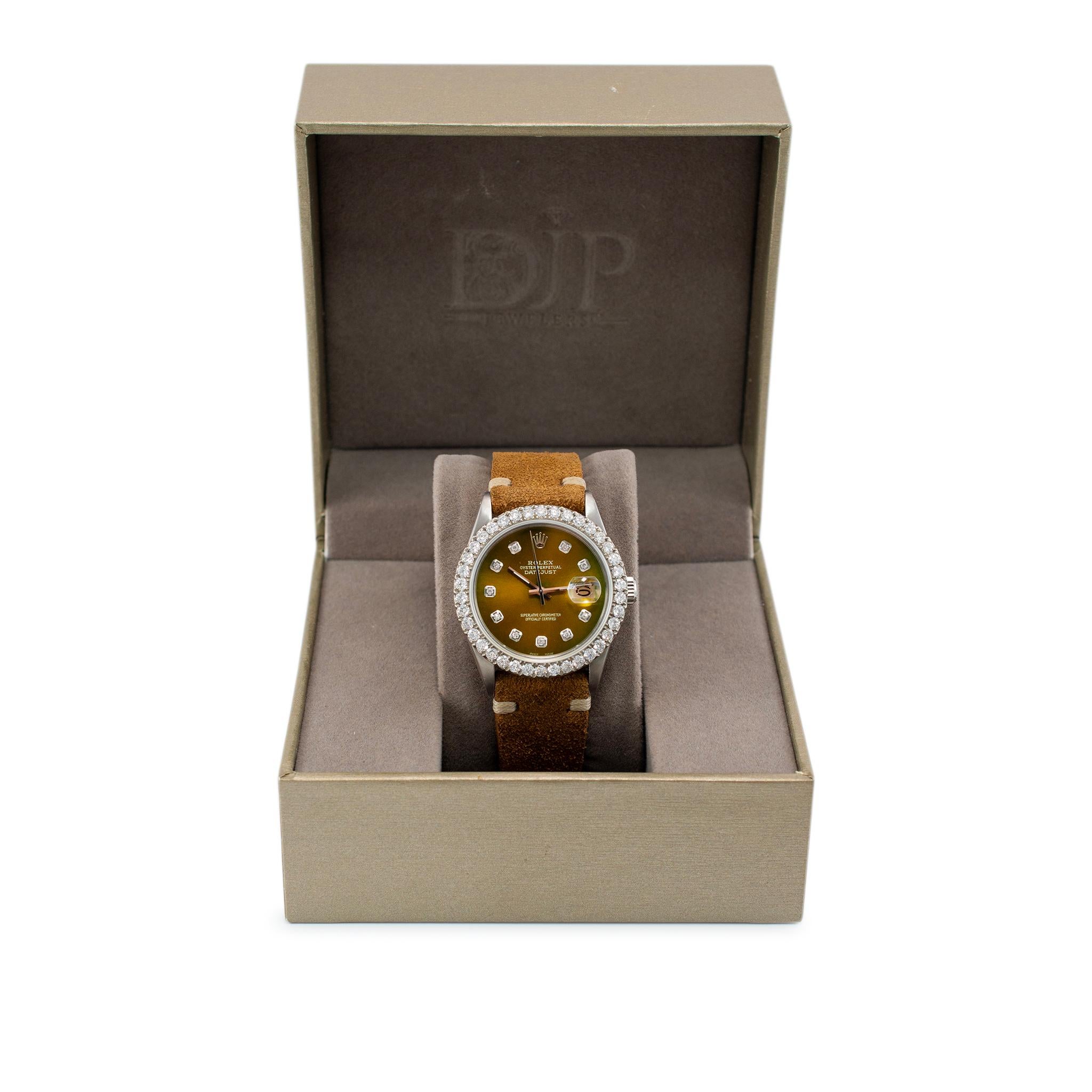 1978 Rolex Datejust 36MM 16014 Custom Diamond Stainless Steel Watch 5