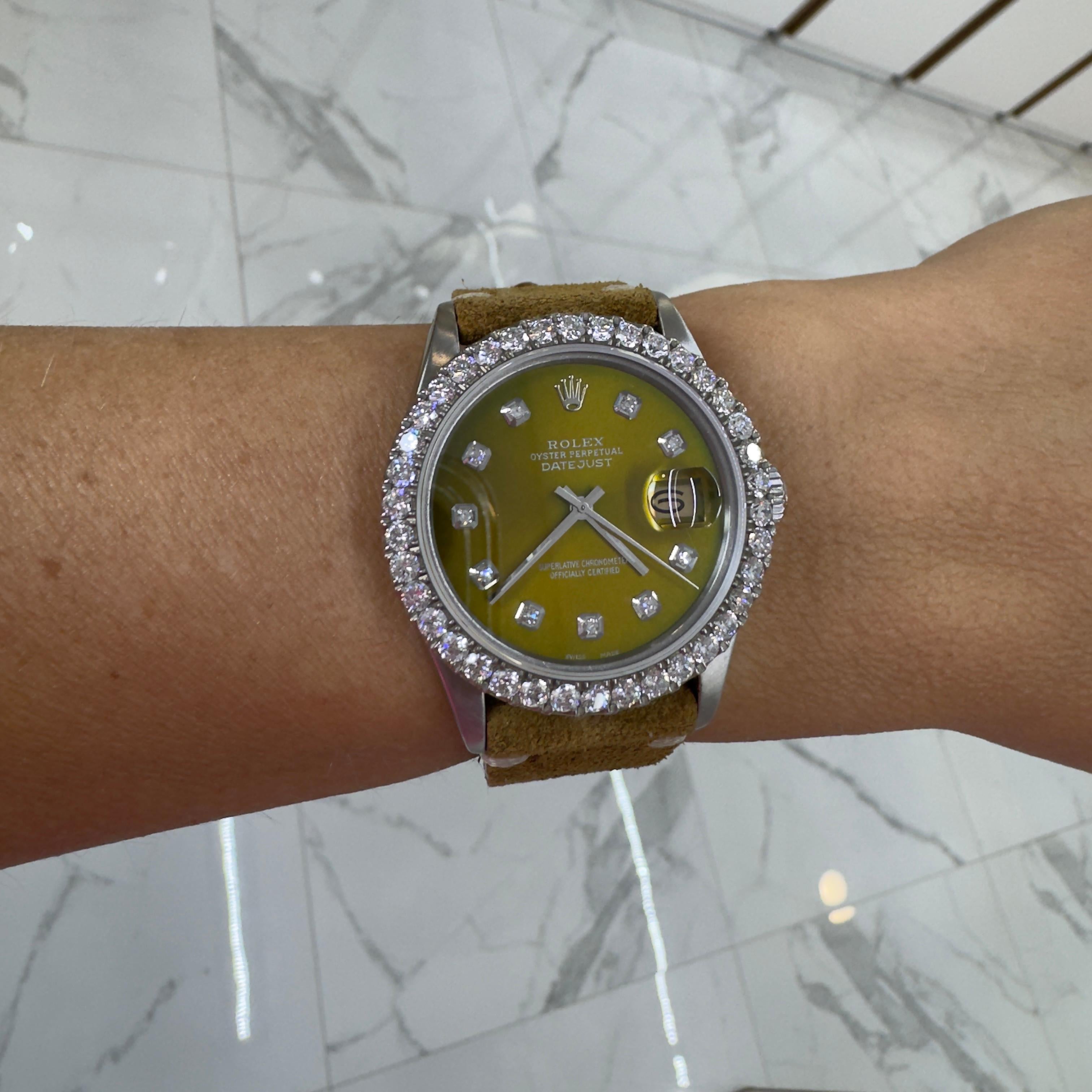 1978 Rolex Datejust 36MM 16014 Custom Diamond Stainless Steel Watch 6