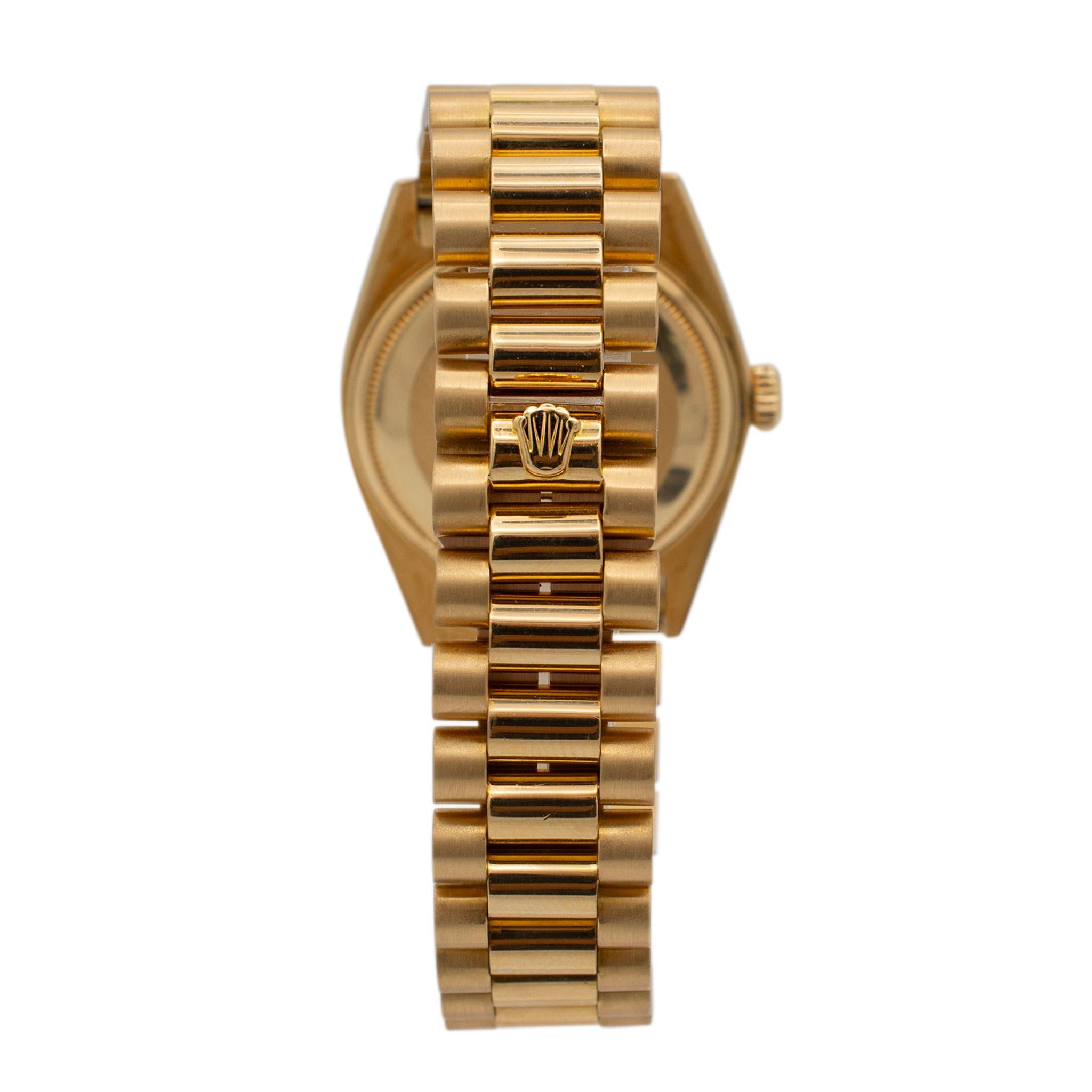 Women's or Men's 1978 Rolex Day Date 36mm 18038 President Champagne Dial 18k Yellow Gold Watch