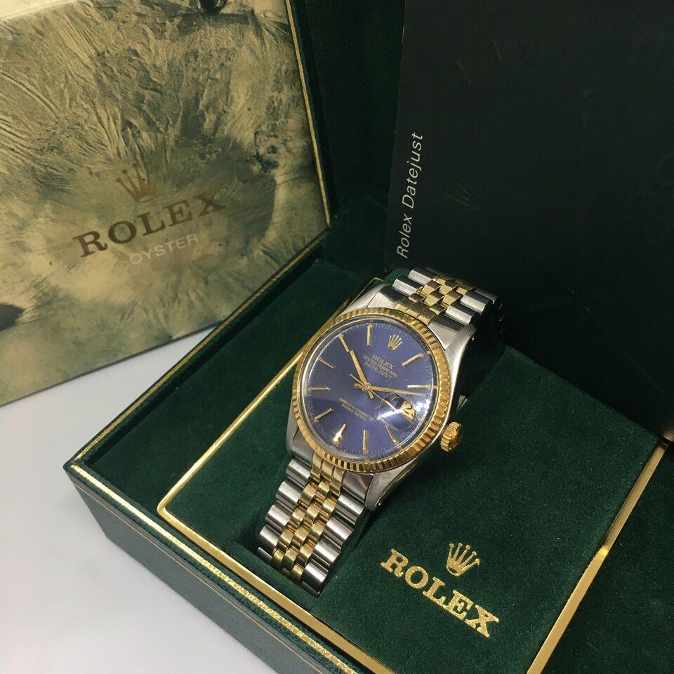 1978 ROLEX MEN'S DATEJUST 16013 Two Tone Quick Set Wristwatch Box All Factory For Sale 4