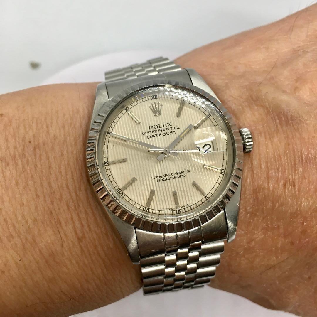 1978 Rolex Stainless Steel Datejust 16030 Tuxedo Dial Mens Watch 36MM 8 Inch en vente 2
