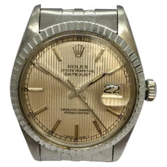 1978 Rolex Acero inoxidable Datejust 16030 Esfera Esmoquin Reloj Caballero 36MM 8 Pulgadas