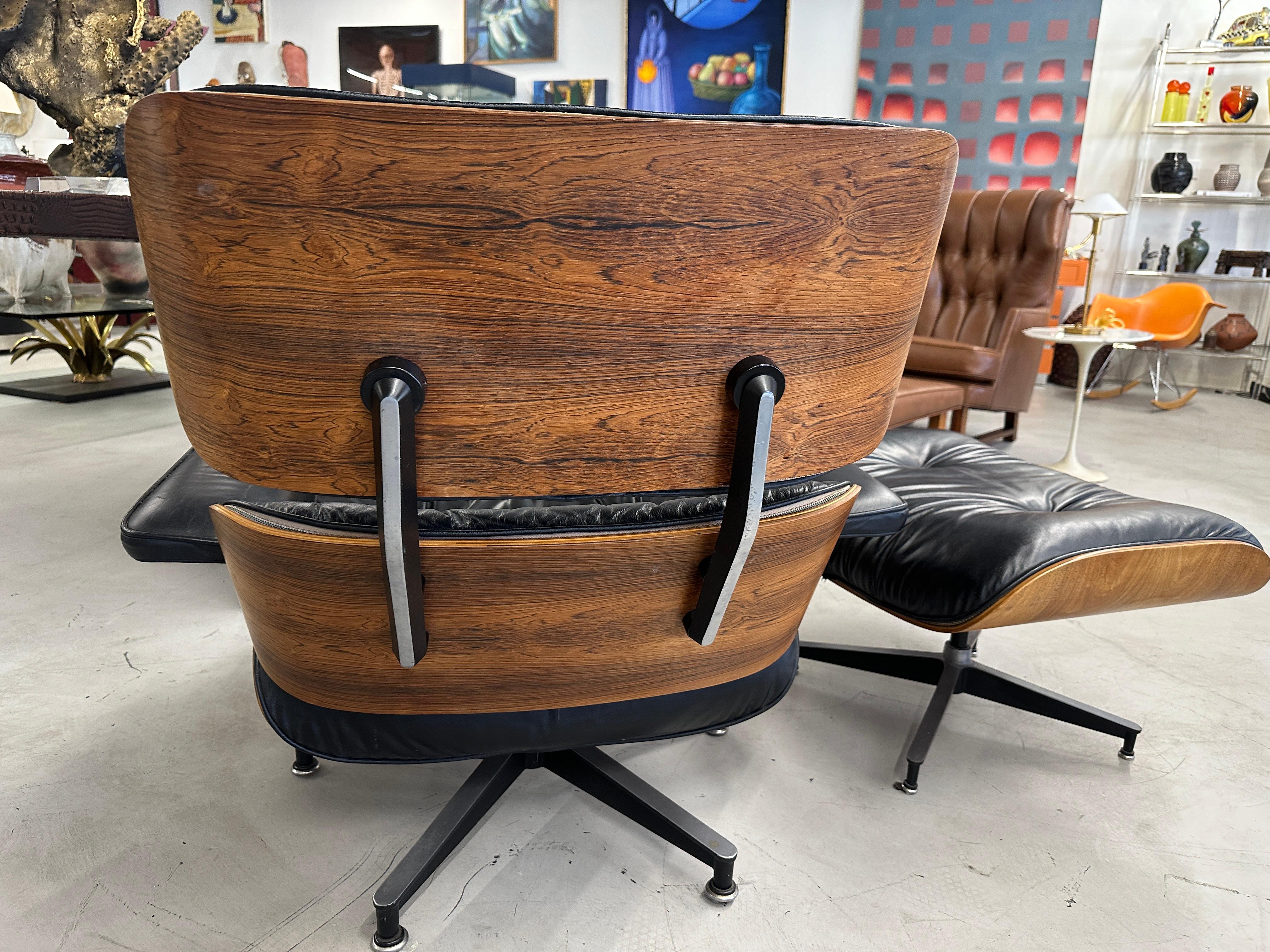 Mid-Century Modern 1978 Rosewood Herman Miller Eames Lounge Chair and Ottoman