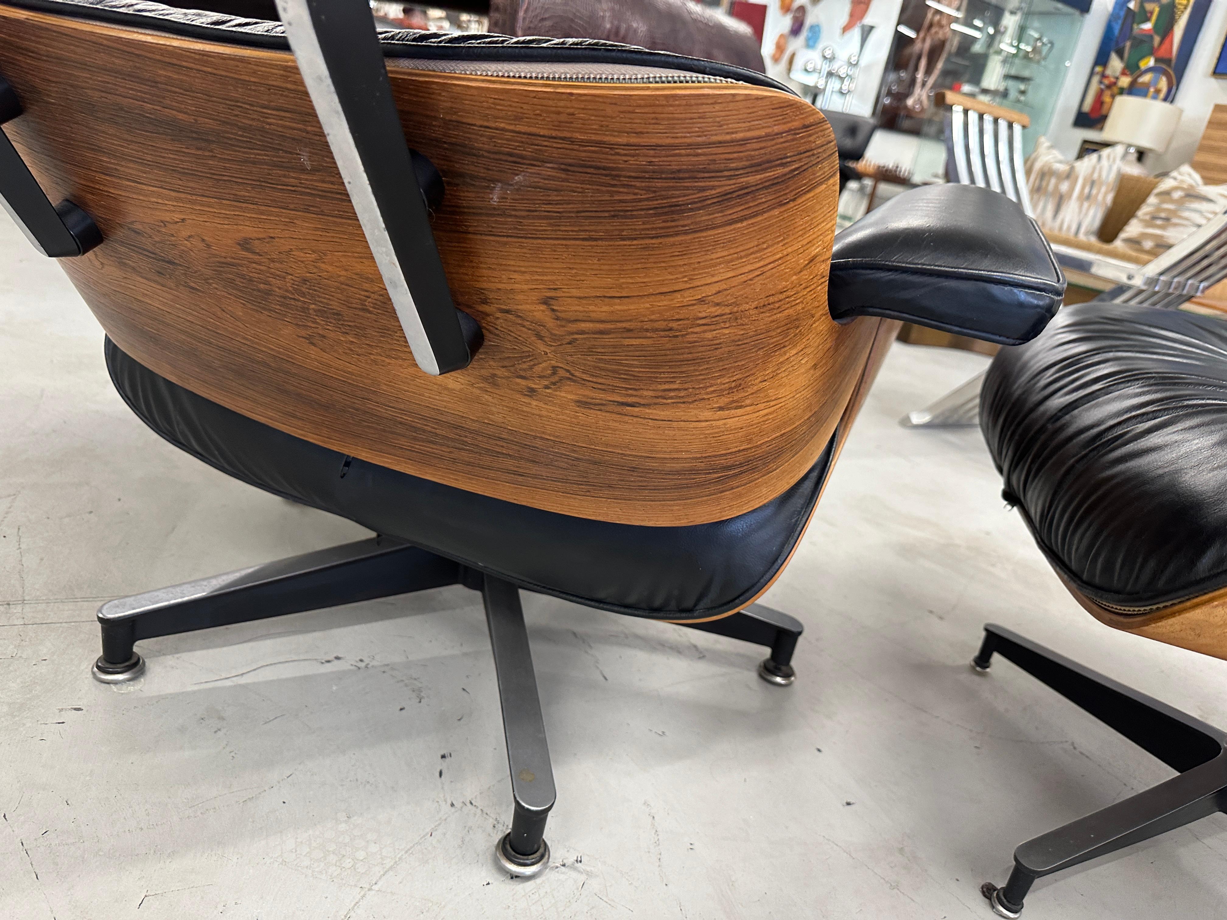 Hand-Crafted 1978 Rosewood Herman Miller Eames Lounge Chair and Ottoman