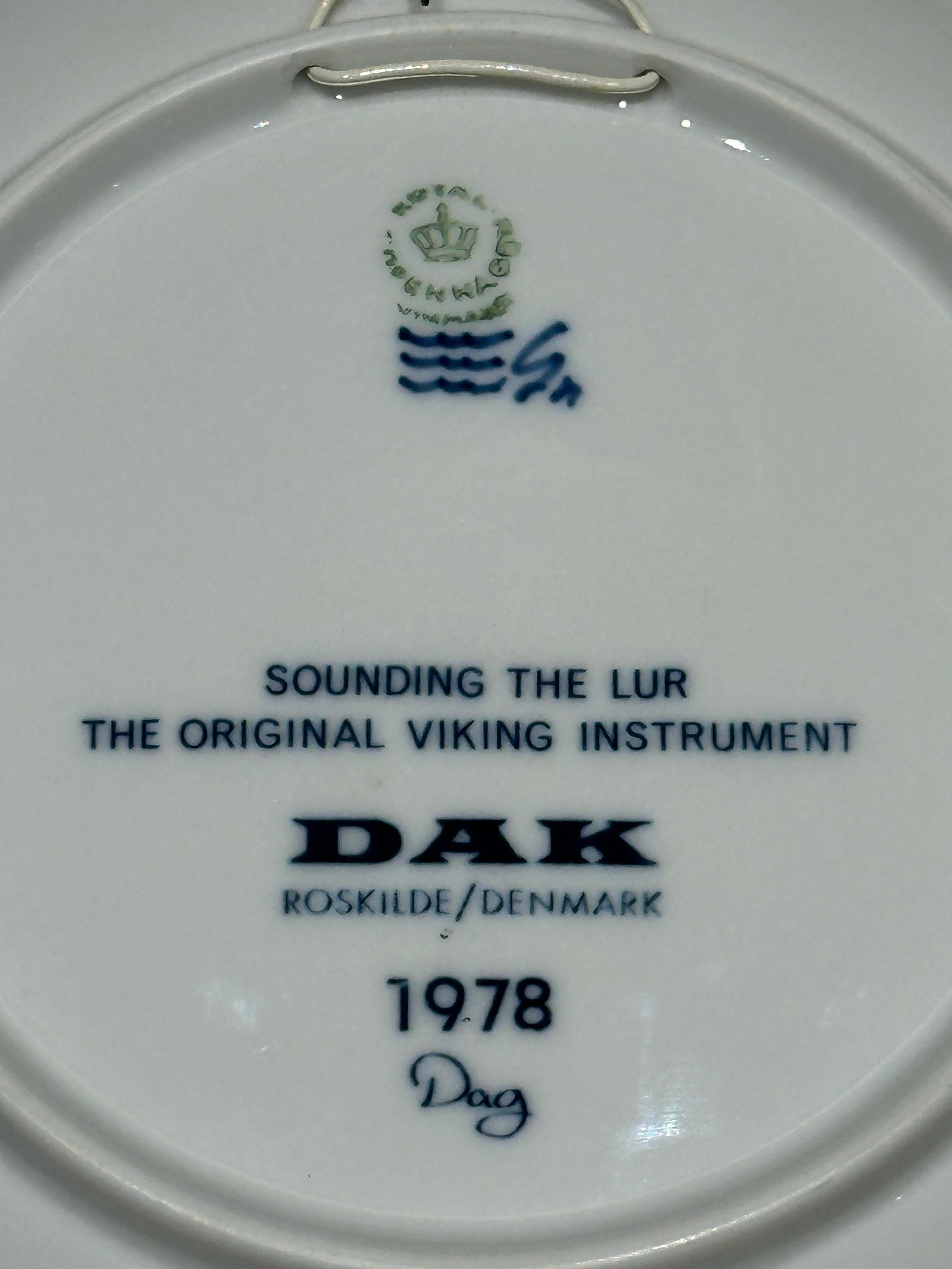 1978 Royal Copenhagen Denmark Viking Porcelain Plate 