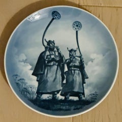 1978 Royal Copenhagen Denmark Viking Porcelain Plate "Sounding the Lur"