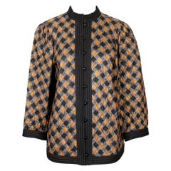 1978 SAINT LAURENT abstract printed silk quilted OPIUM collection RUNWAY jacket