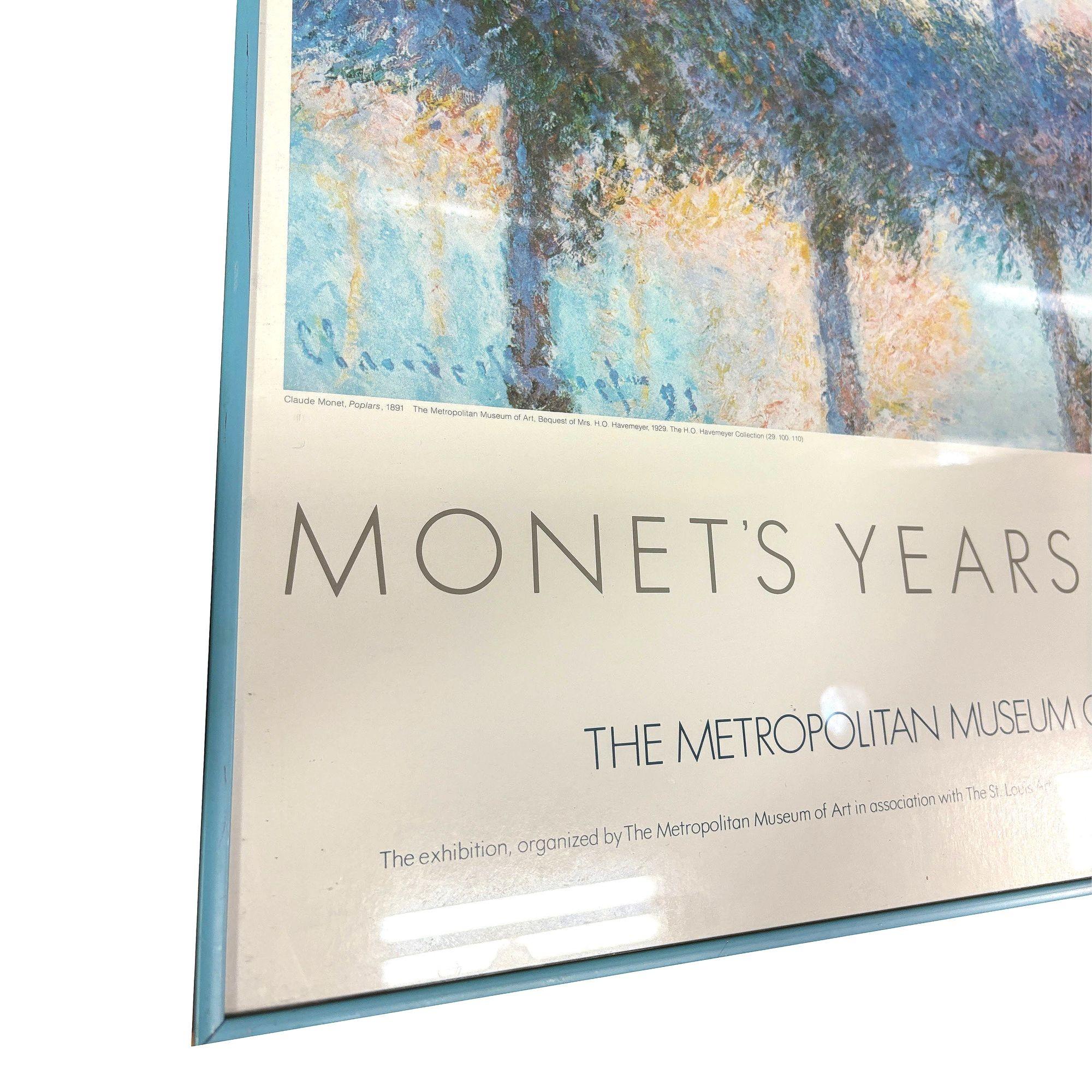 1978 El Museo Metropolitano de Arte Los años de Monet en Giverny Cartel de la exposición Moderno en venta
