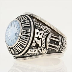 1978 University of North Carolina Class Ring 10 Karat Gold Synthetic Spinel UNC